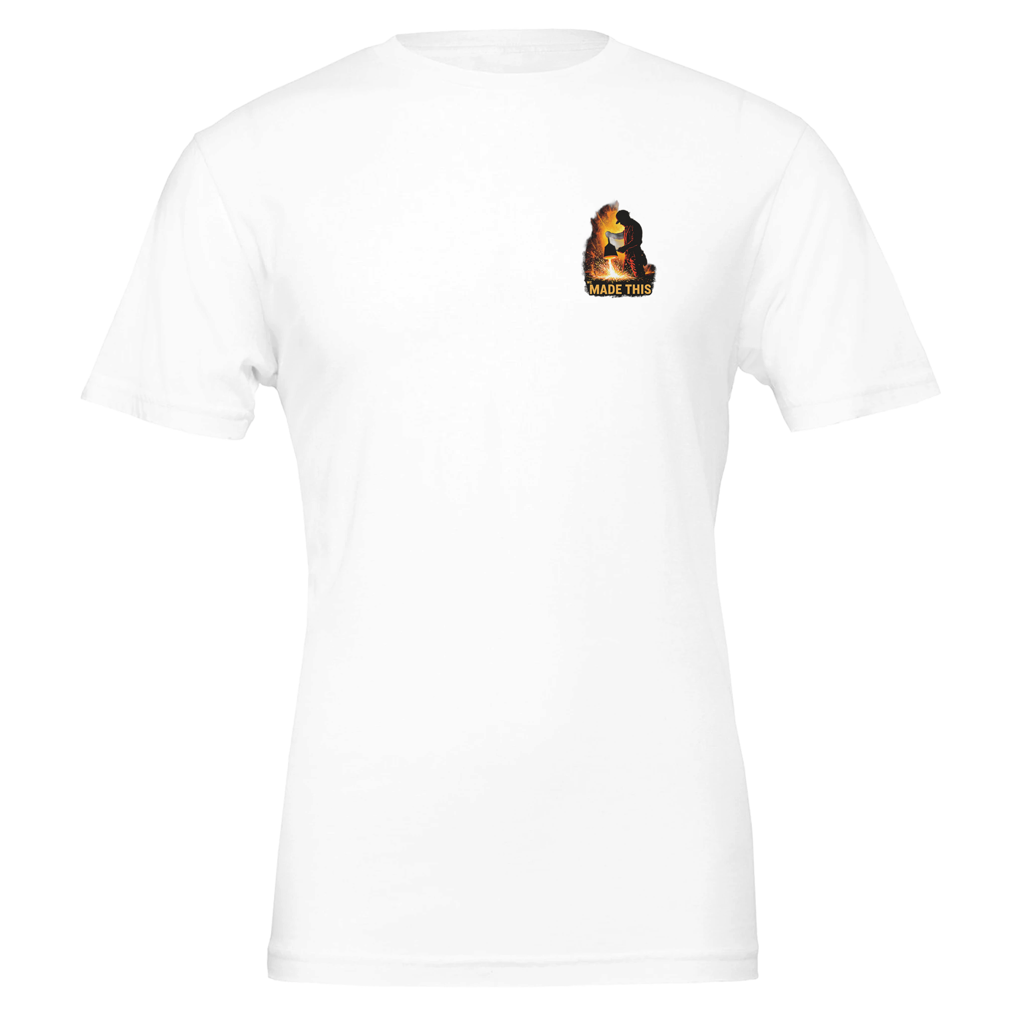 Steelworker Furnace Heritage T-Shirt Unisex Cotton Tee UK T-Shirt — detail view | Wild Thread Co