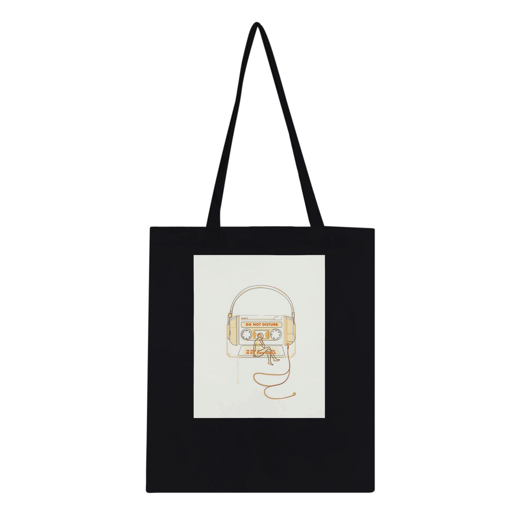 Y2k Walkman Isolation Cotton Shopper UK Tote Bag UK Gift Tote Bag — detail view | Wild Thread Co