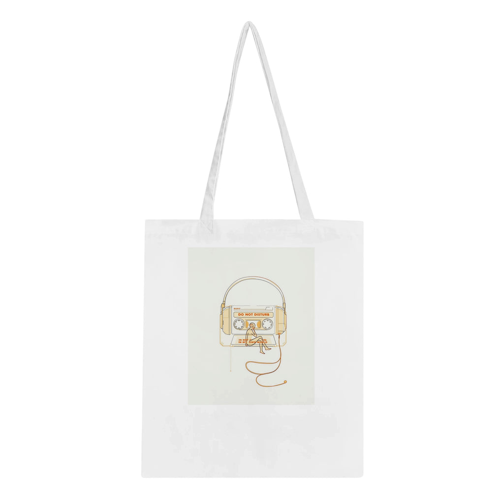 Y2k Walkman Isolation Cotton Shopper UK Tote Bag UK Gift — Tote Bag | Wild Thread Co UK