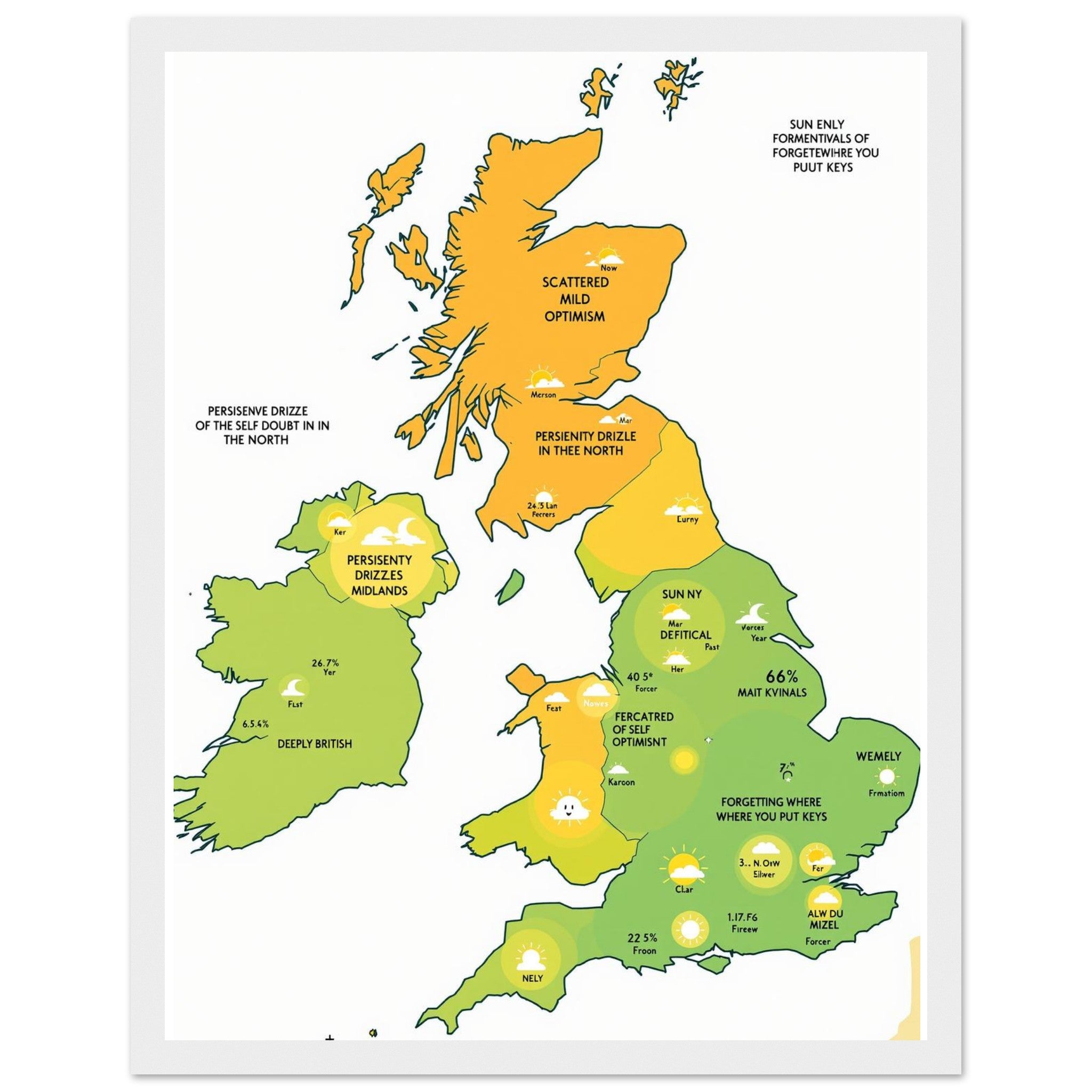 Gorpcore Weather Obsession Framed Print Wall Art Ready to Hang UK Framed Art Print — detail view | Wild Thread Co