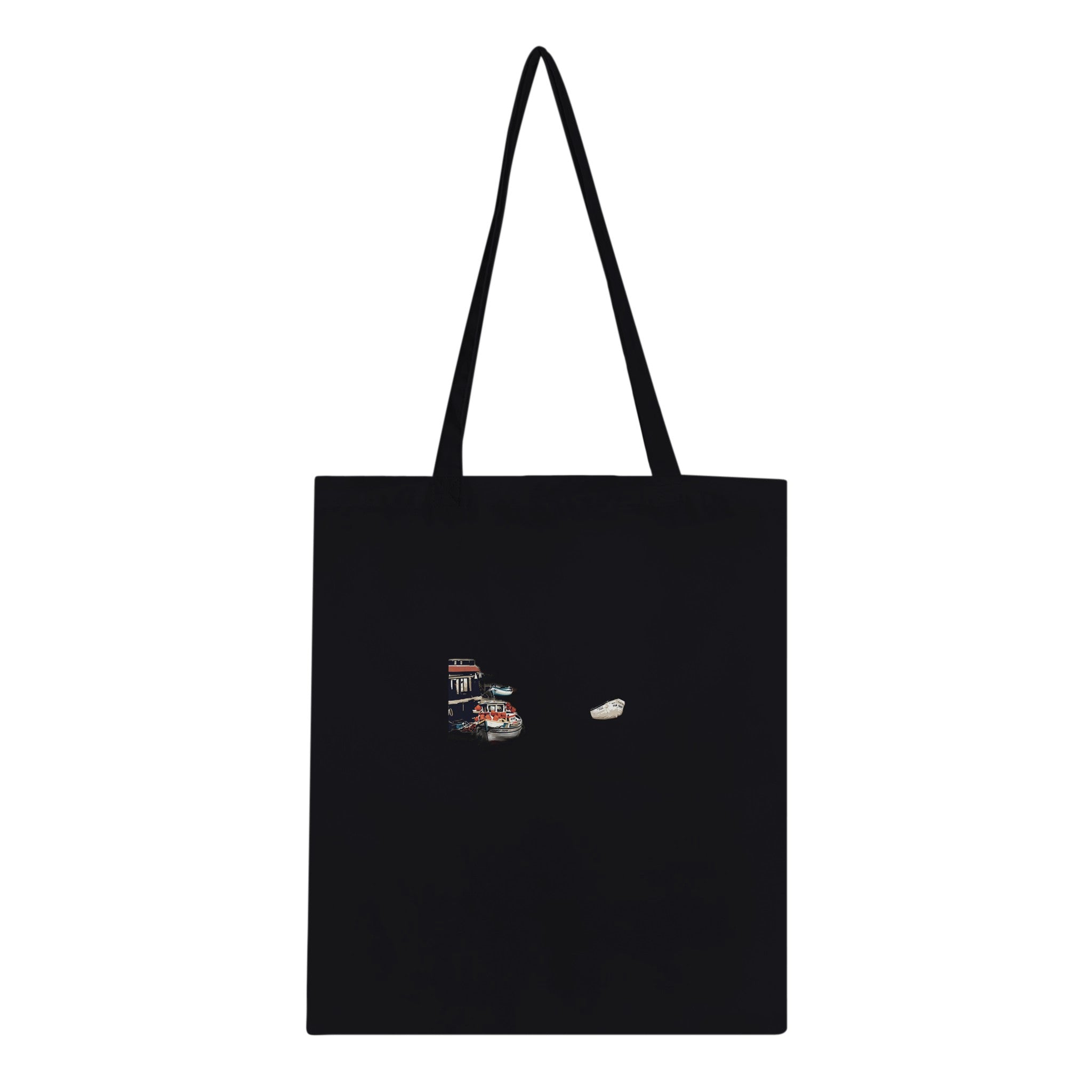 Fishing Harbour Low Tide Cotton Shopper UK Tote Bag UK Gift Tote Bag — detail view | Wild Thread Co