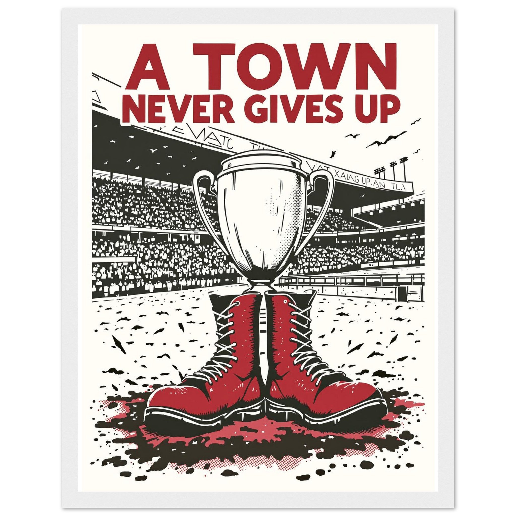 Retro Rugby Northern Grit Framed Art Print — detail view | Wild Thread Co
