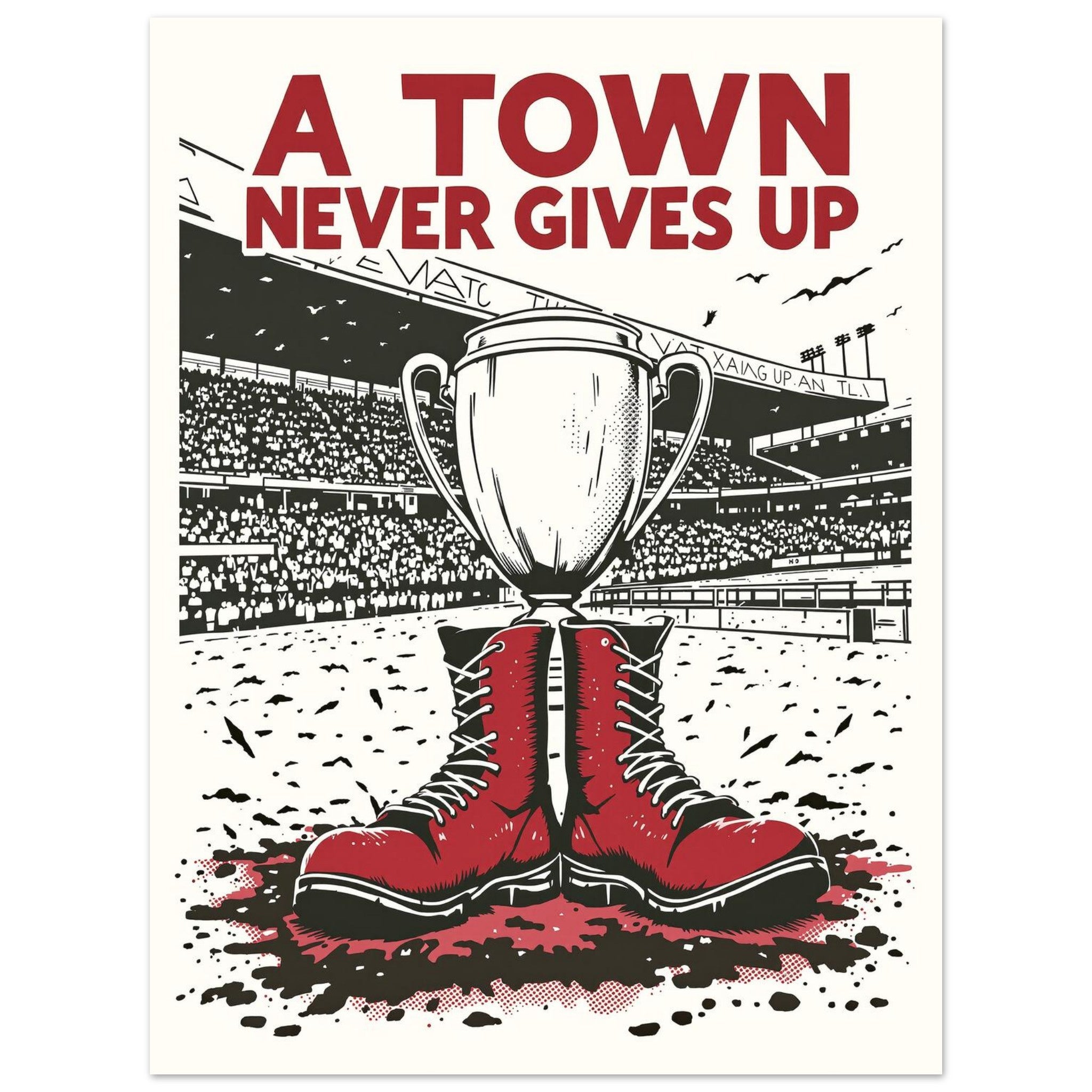 Retro Rugby League Art Wall Art UK Art Art Print Art Print — detail view | Wild Thread Co