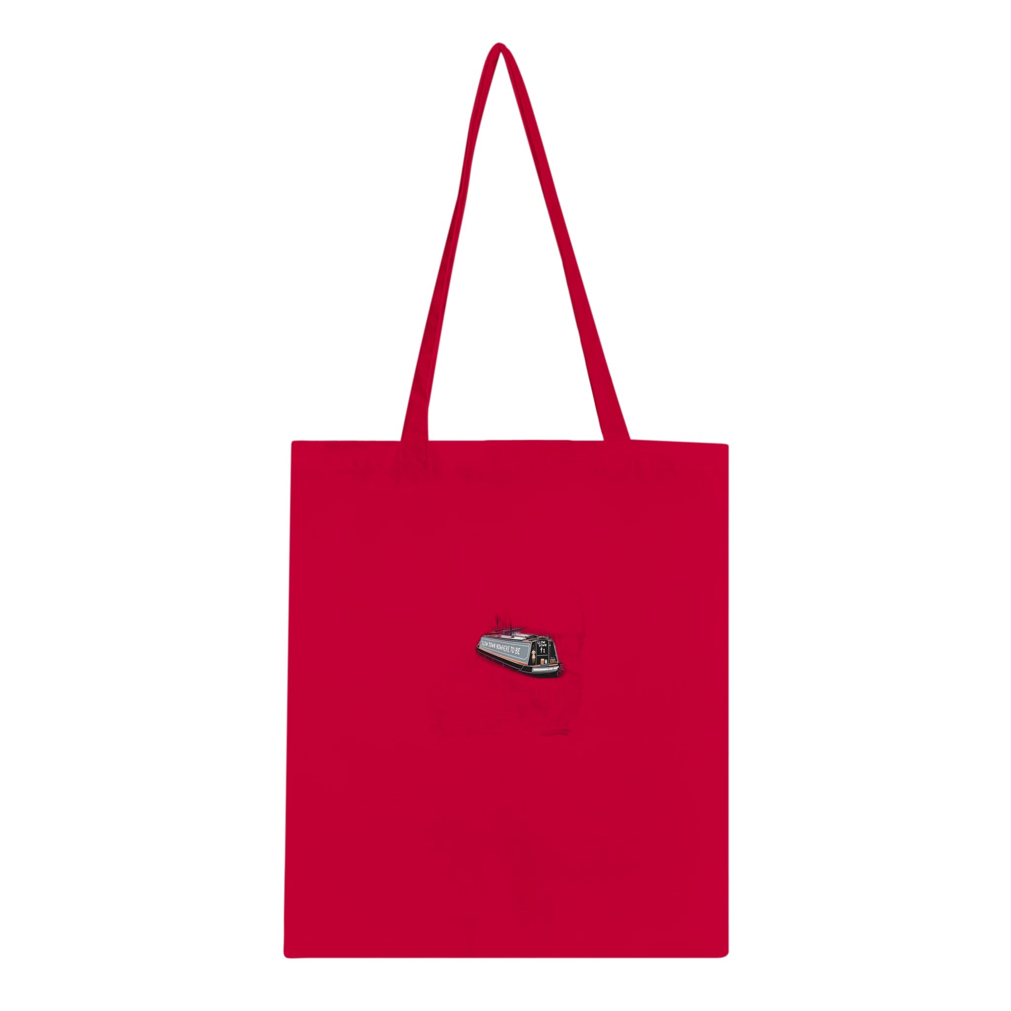 Canal Narrowboat Slow Down Cotton Shopper UK Tote Bag UK Gift Tote Bag — detail view | Wild Thread Co