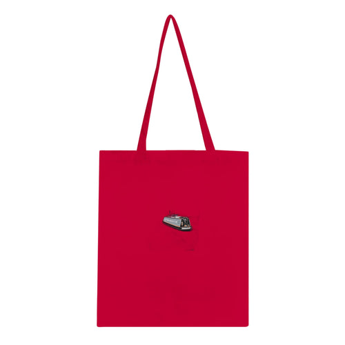 Canal Narrowboat Slow Down Cotton Shopper UK Tote Bag UK Gift Tote Bag — detail view | Wild Thread Co