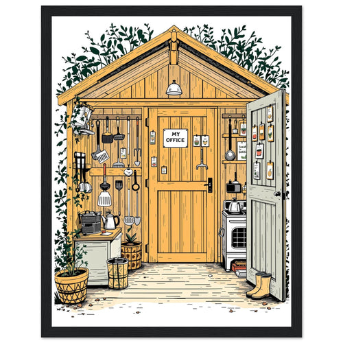 Allotment Shed Sanctuary Framed Print Wall Art Ready to Hang UK — Framed Art Print | Wild Thread Co UK