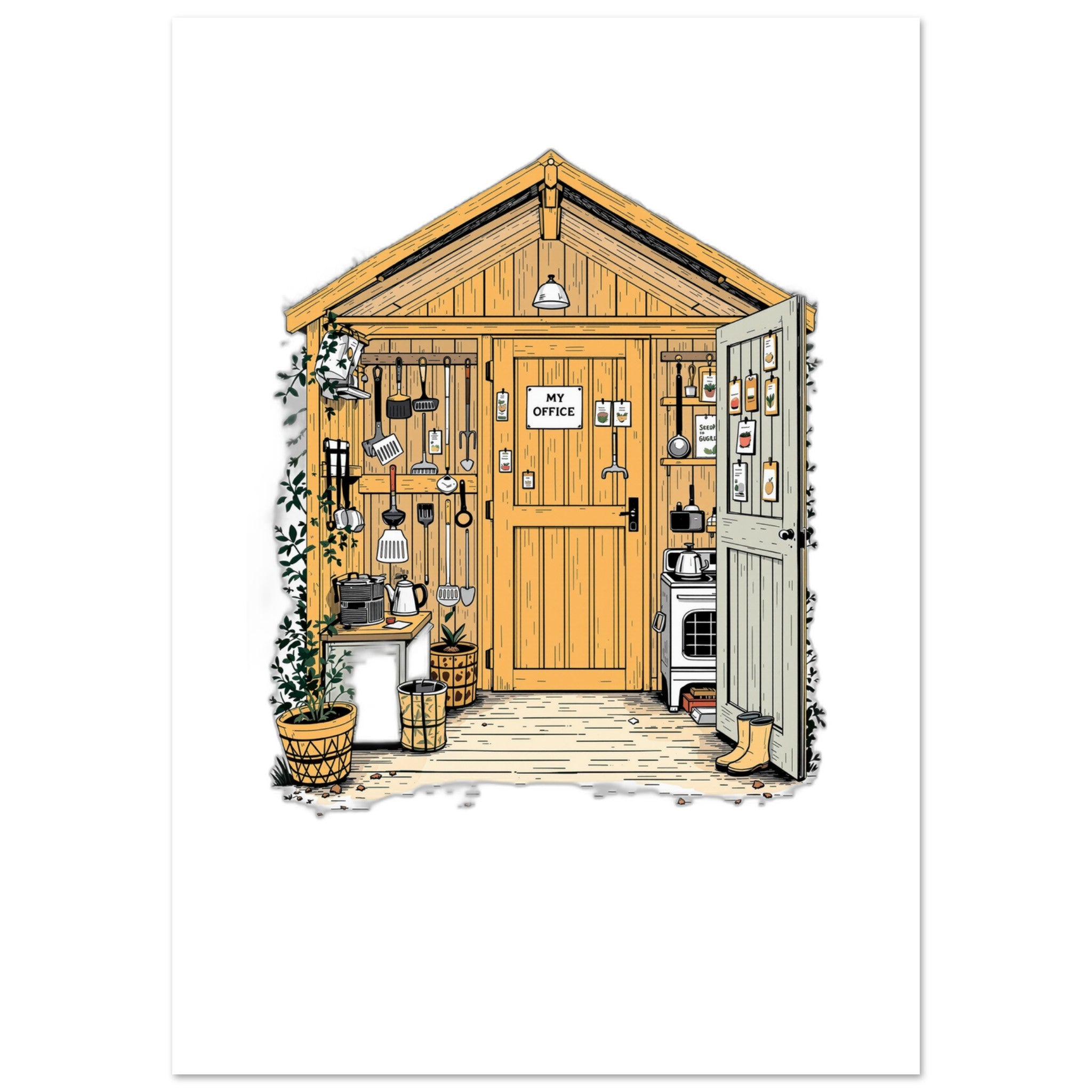 Allotment Shed Sanctuary Art Wall Art UK Art UK Gift Art Print Poster Wall Art U — Art Print | Wild Thread Co UK