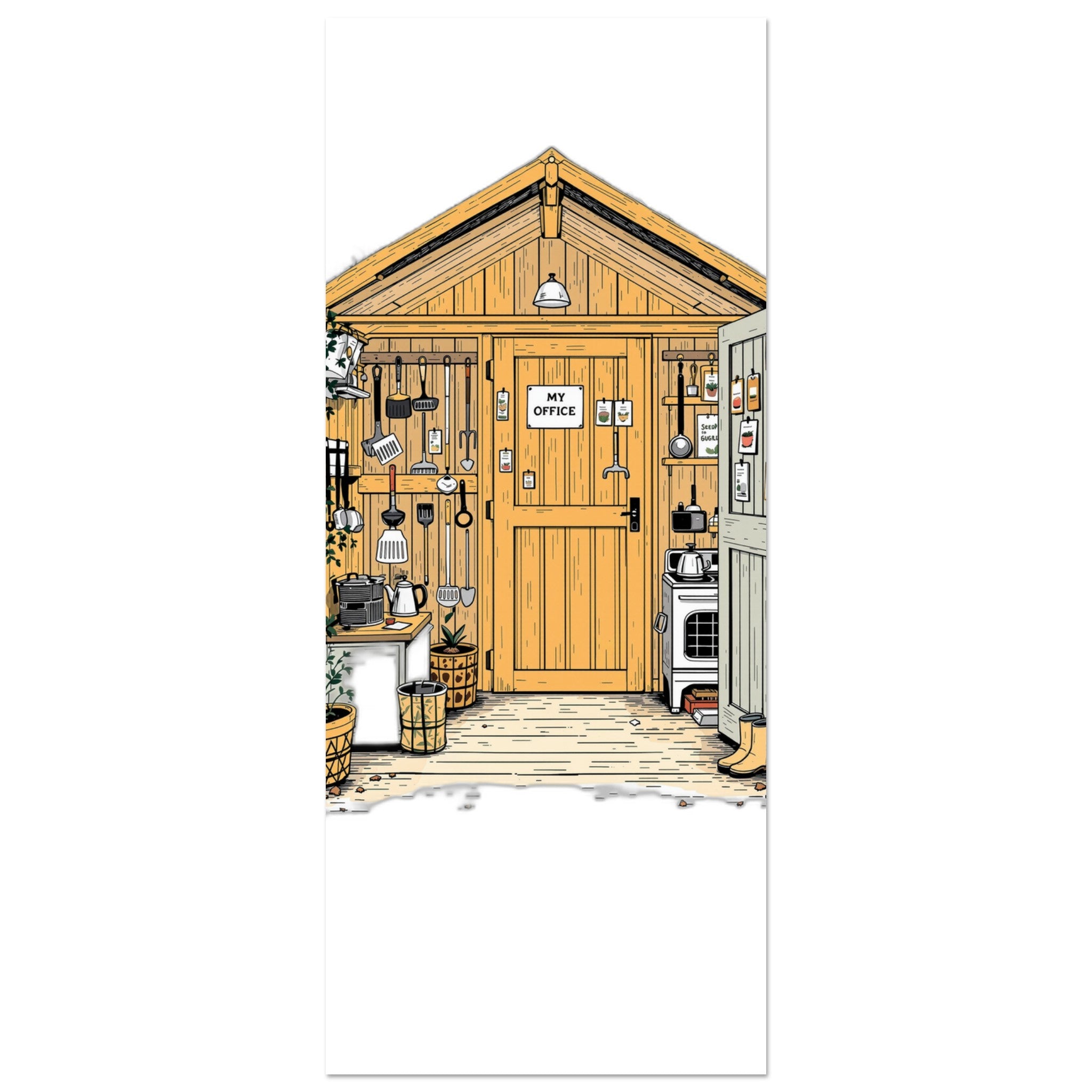 Allotment Shed Sanctuary Art Wall Art UK Art UK Gift Art Print Poster Wall Art U Art Print — detail view | Wild Thread Co