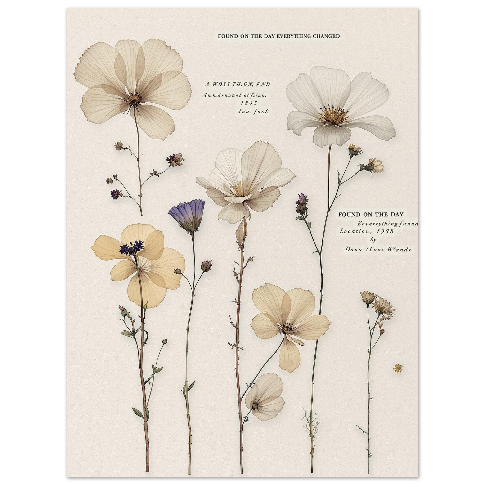 Victorian Pressed Flower Botanical Art Wall Art UK Art Art Print Art Print — detail view | Wild Thread Co