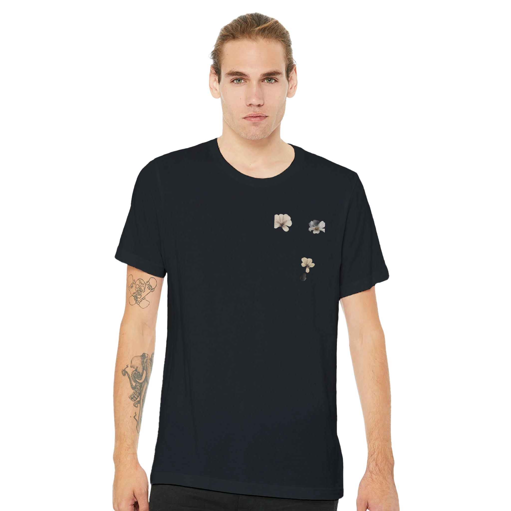 Dark Academia Pressed Flowers Victorian T-Shirt Unisex Cotton Tee UK T-Shirt — detail view | Wild Thread Co