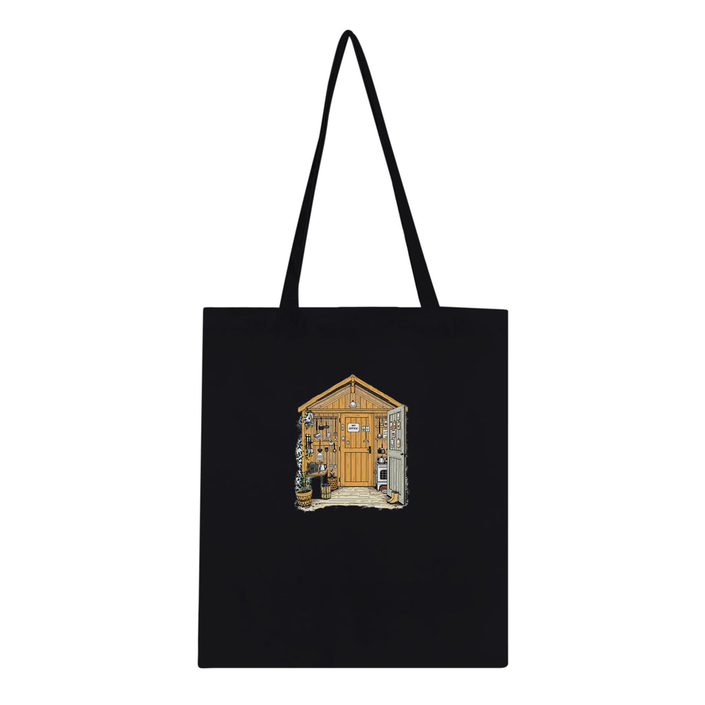 Allotment Shed Sanctuary Cotton Shopper UK Tote Bag UK Gift Tote Bag — detail view | Wild Thread Co