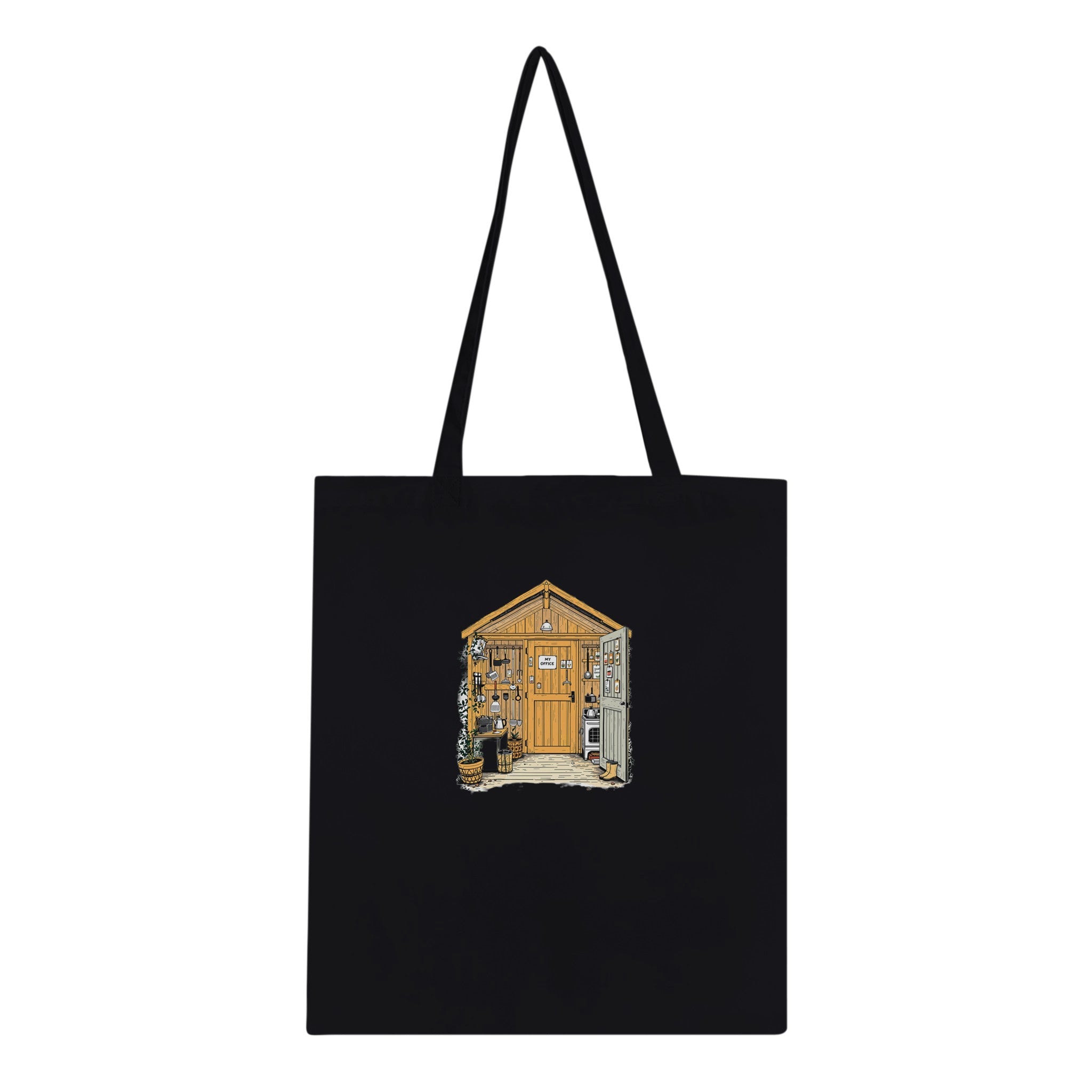 Allotment Shed Sanctuary Cotton Shopper UK Tote Bag UK Gift Tote Bag — detail view | Wild Thread Co