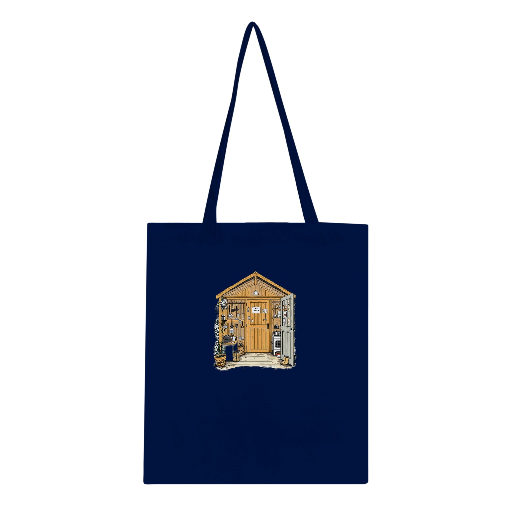 Allotment Shed Sanctuary Cotton Shopper UK Tote Bag UK Gift Tote Bag — detail view | Wild Thread Co