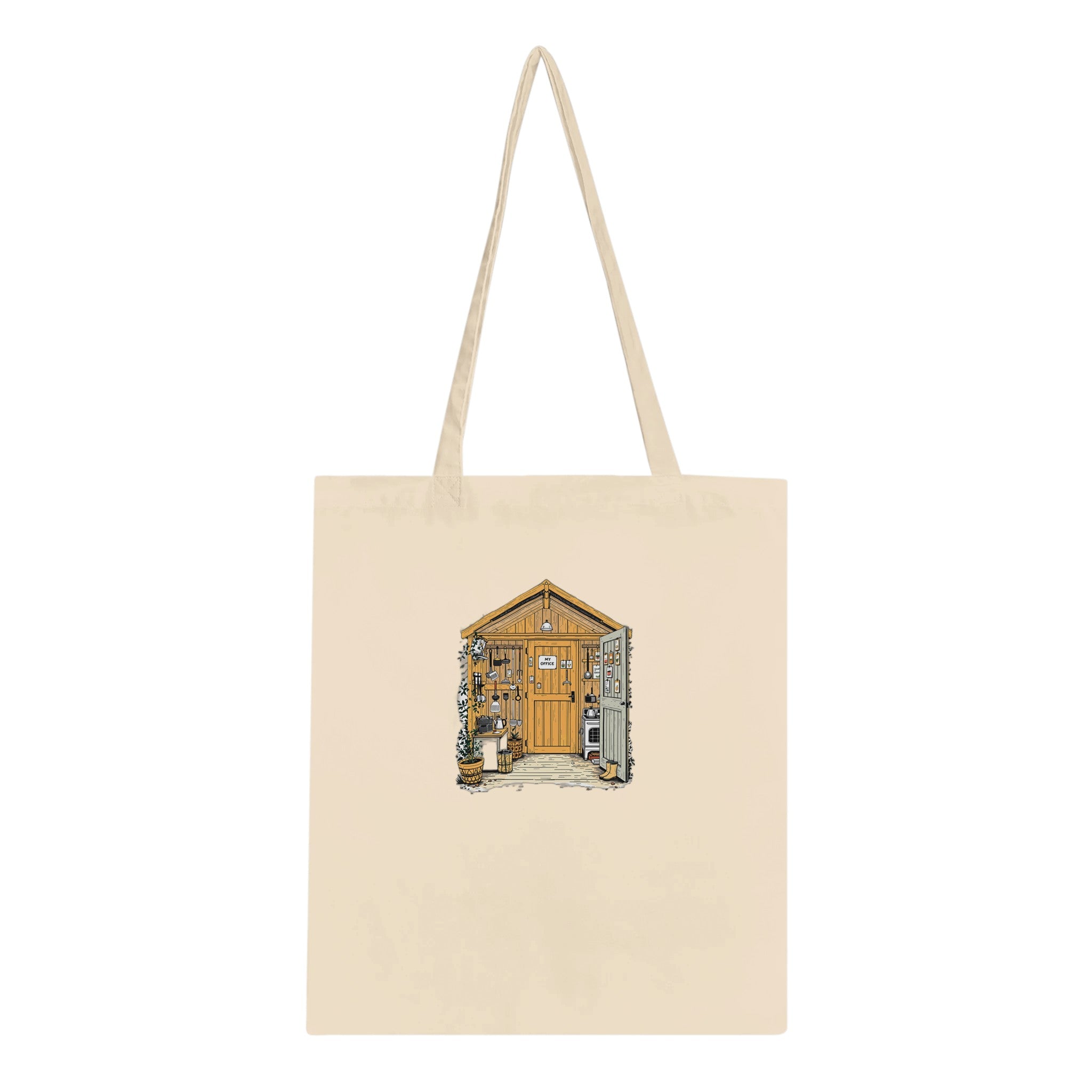 Allotment Shed Sanctuary Cotton Shopper UK Tote Bag UK Gift Tote Bag — detail view | Wild Thread Co