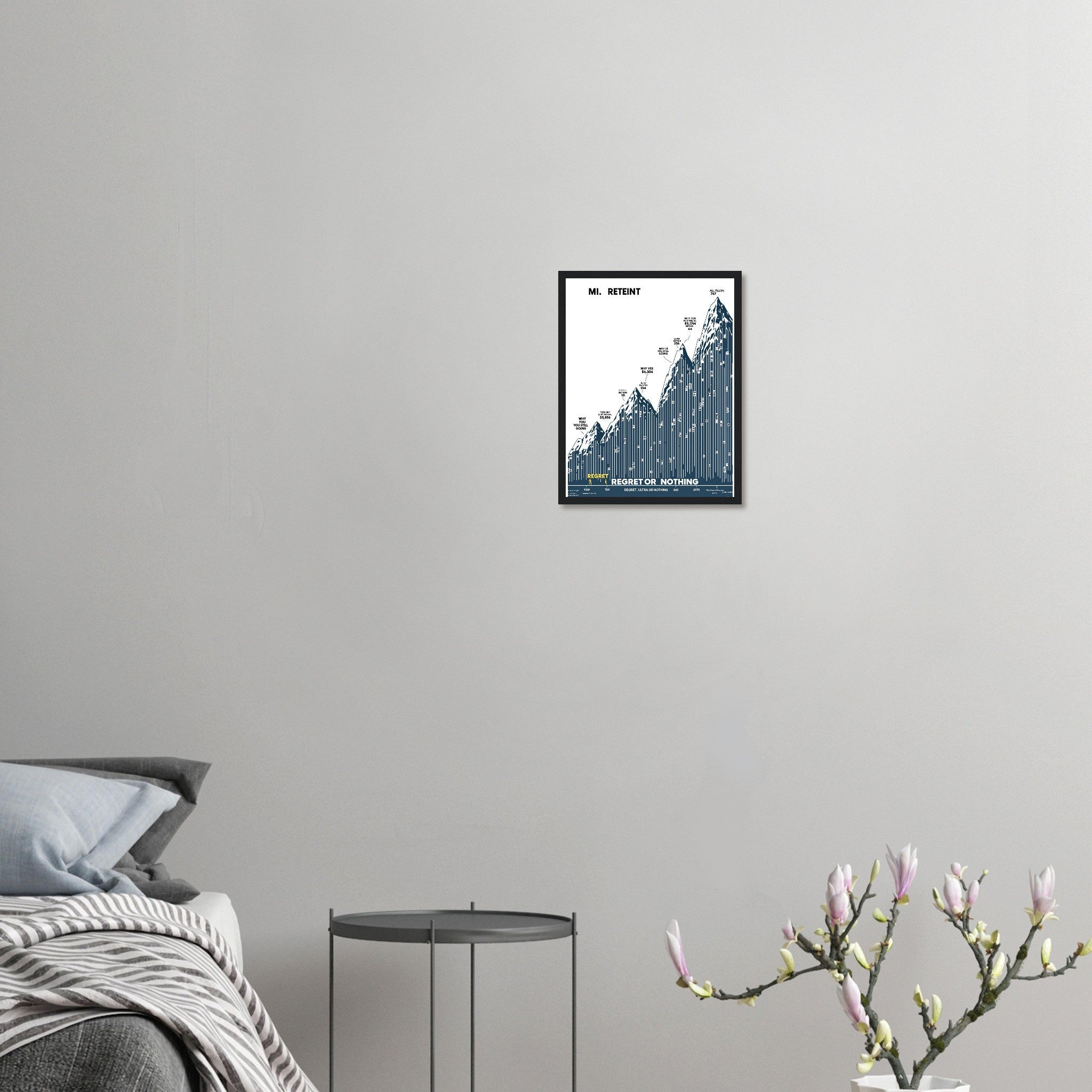 Gorpcore Ultramarathon Suffering Framed Print Wall Art Ready to Hang Framed Art Print — detail view | Wild Thread Co