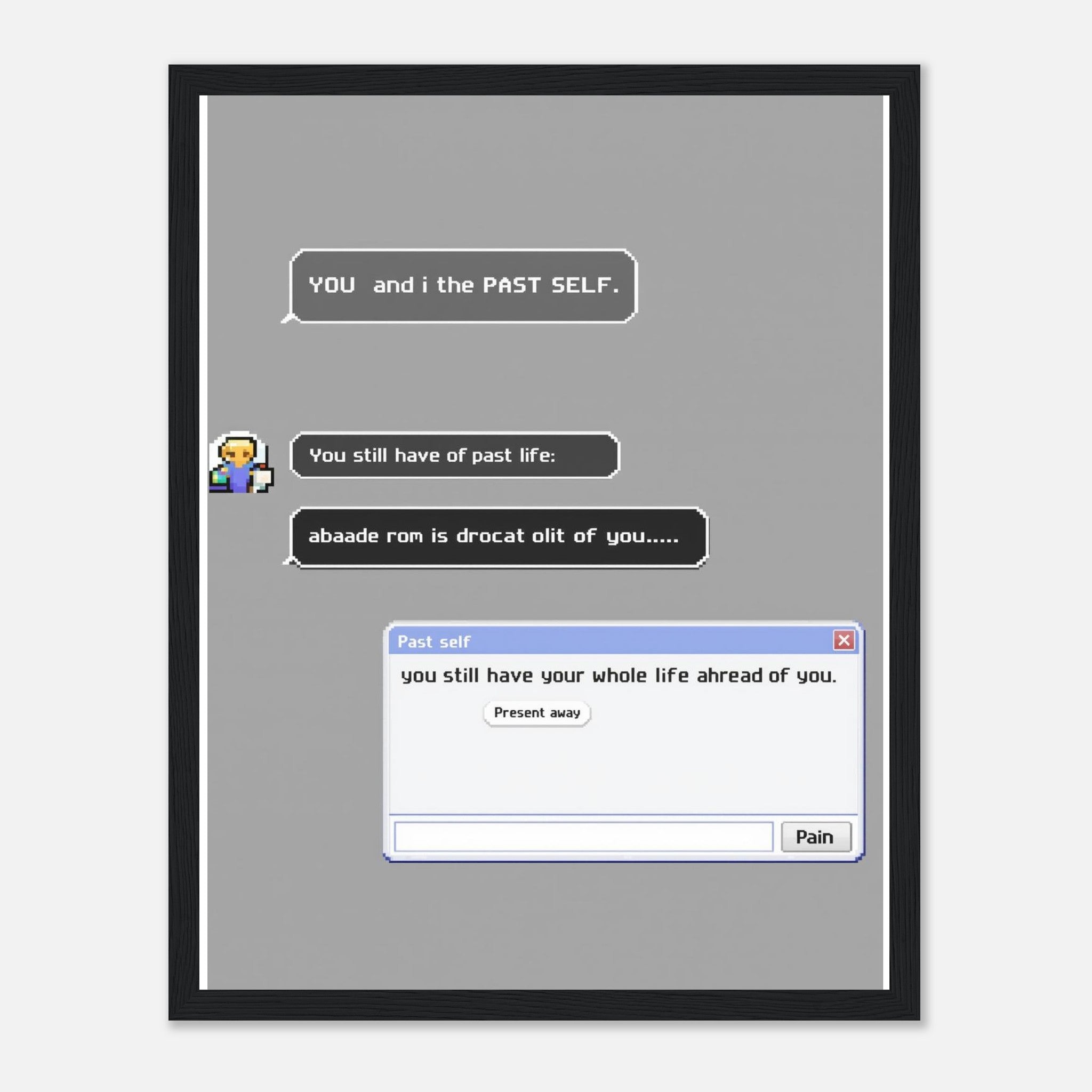 Y2k Early Internet Aim Nostalgia Framed Print Wall Art Ready to Hang Framed Art Print — detail view | Wild Thread Co