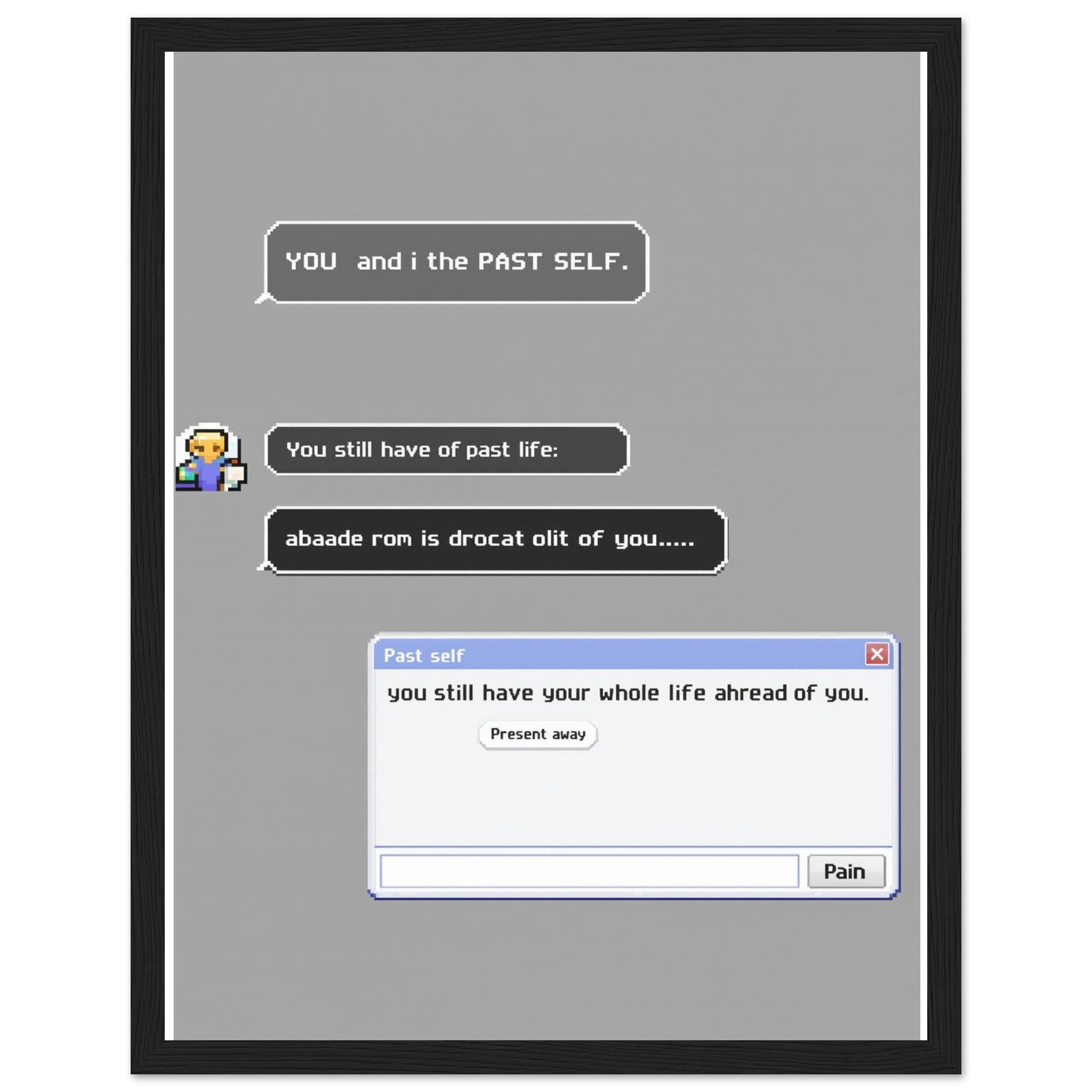 Y2k Early Internet Aim Nostalgia Framed Print Wall Art Ready to Hang — Framed Art Print | Wild Thread Co UK