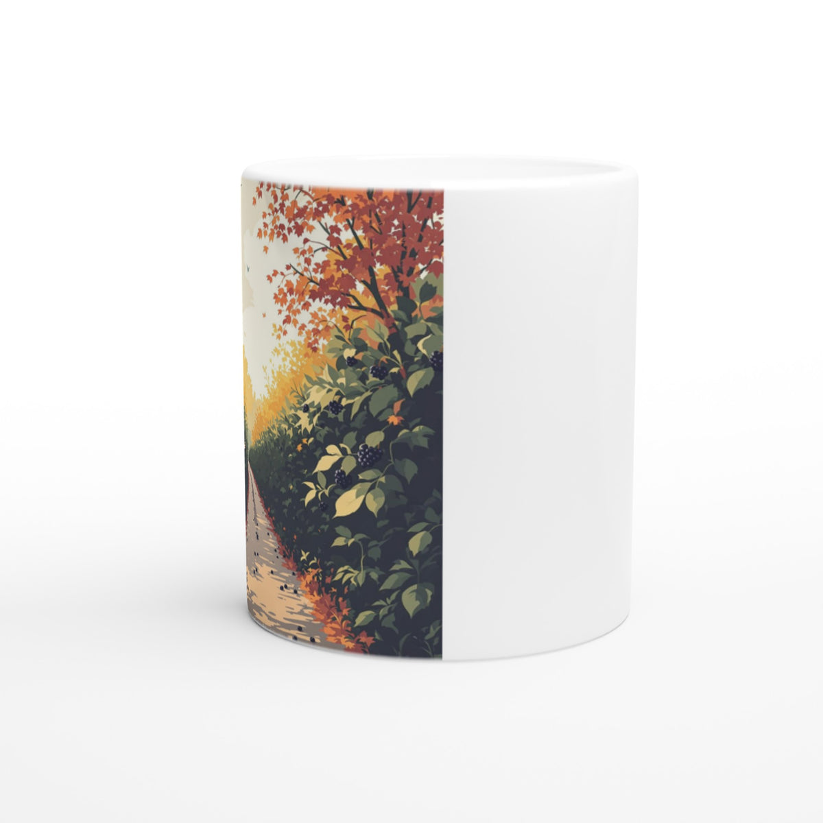 Hedgerow Blackberry Foraging Coffee Tea Ceramic 11oz Mug — detail view | Wild Thread Co