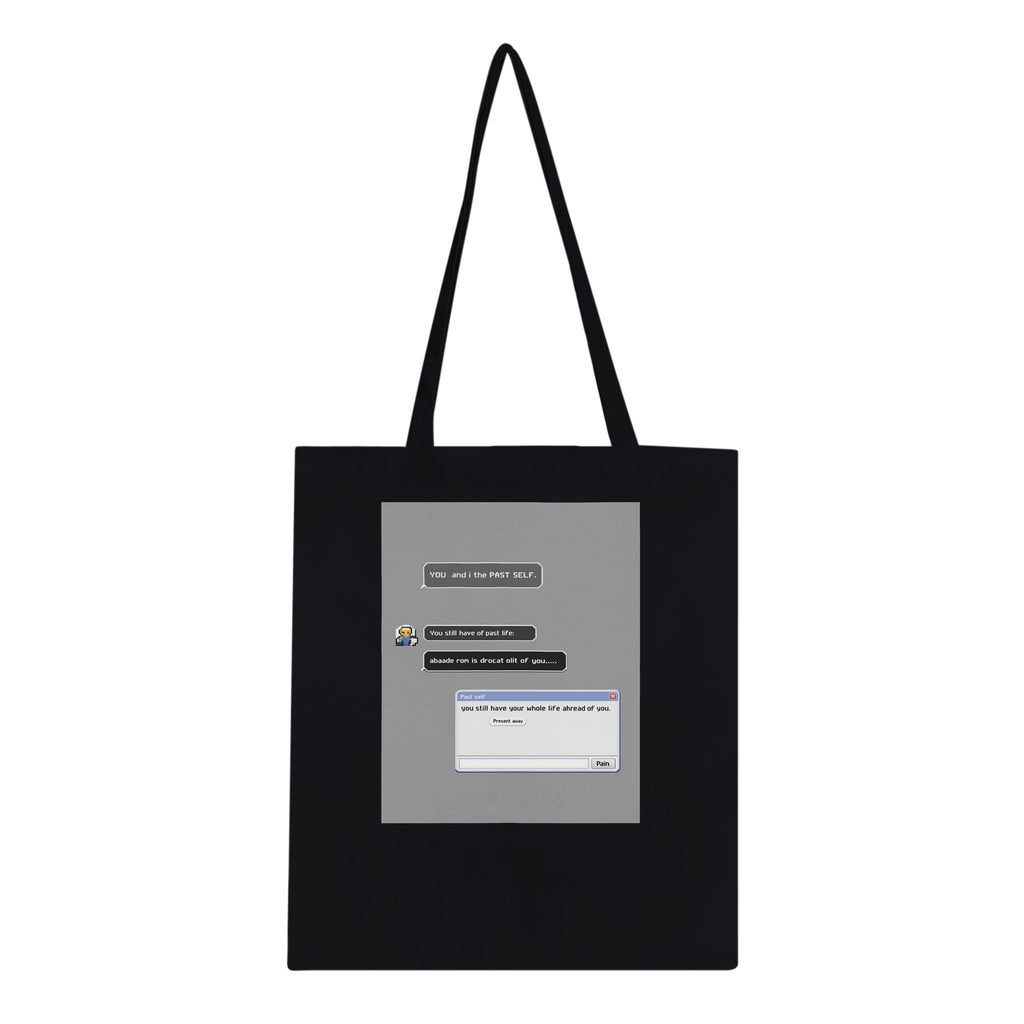 Y2k Early Internet Aim Nostalgia Tote Bag Cotton Shopper UK Tote Bag — detail view | Wild Thread Co