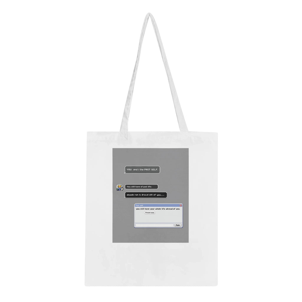 Y2k Early Internet Aim Nostalgia Tote Bag Cotton Shopper UK Tote Bag — detail view | Wild Thread Co