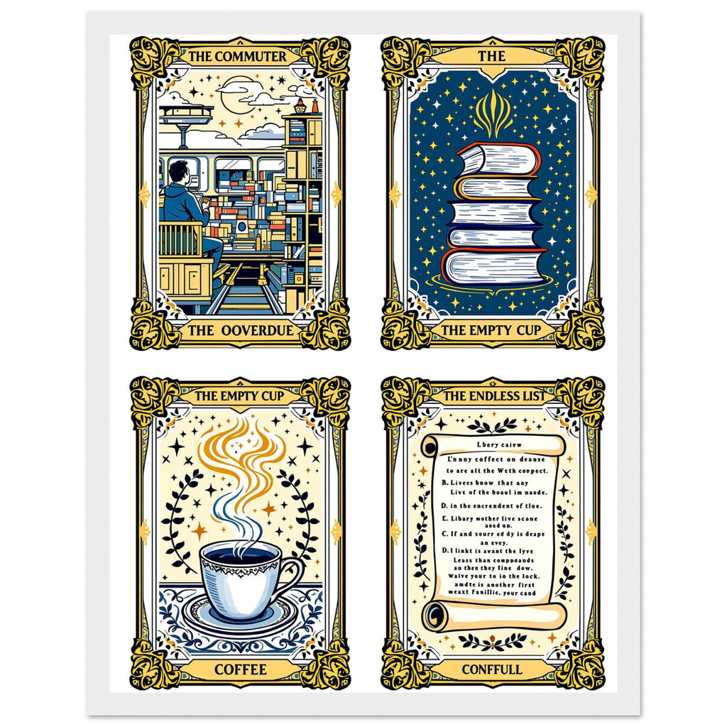Dark Academia Tarot Cards Framed Print Wall Art Ready to Hang UK Framed Art Print — detail view | Wild Thread Co