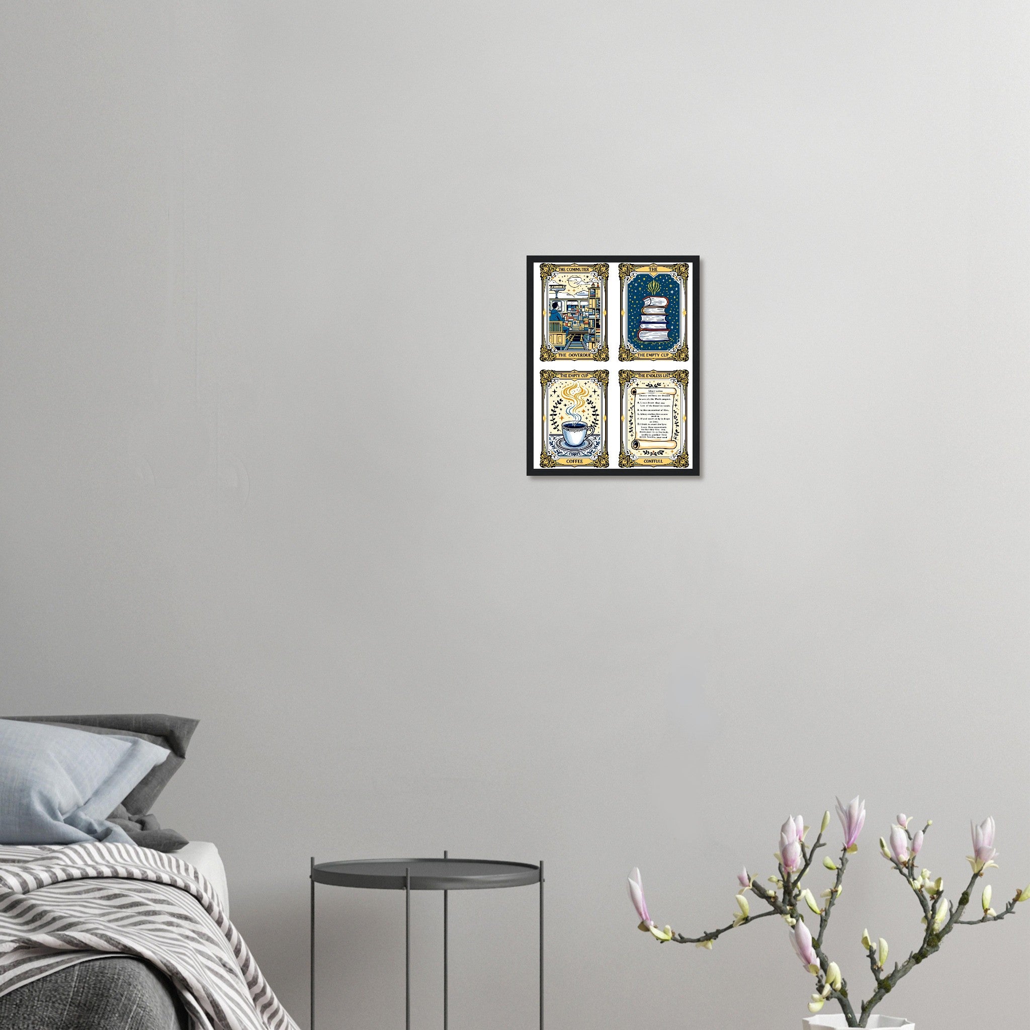 Dark Academia Tarot Cards Framed Print Wall Art Ready to Hang UK Framed Art Print — detail view | Wild Thread Co