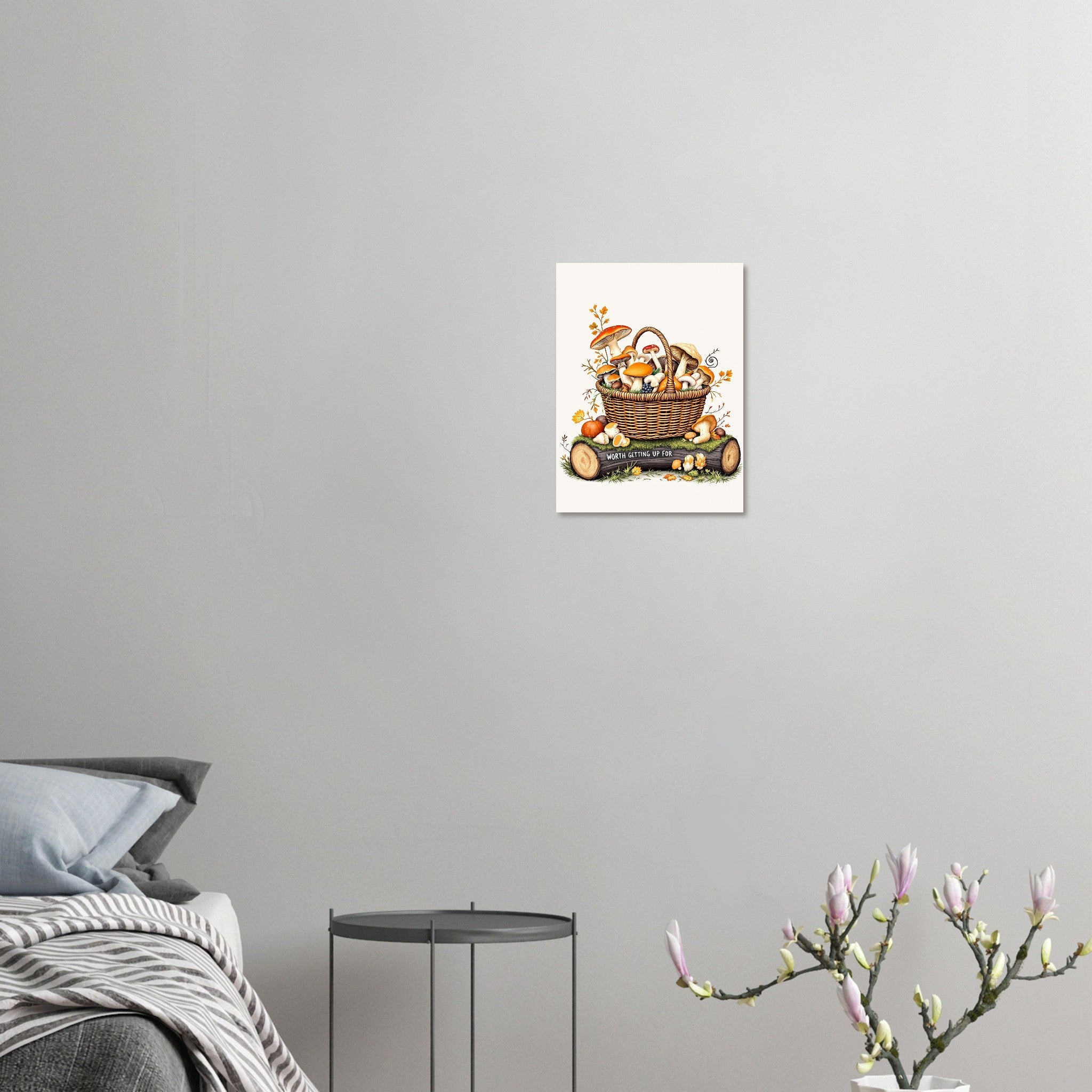 Foraged Mushroom Basket Art Wall Art UK Art UK Gift Art Print Art Print — detail view | Wild Thread Co