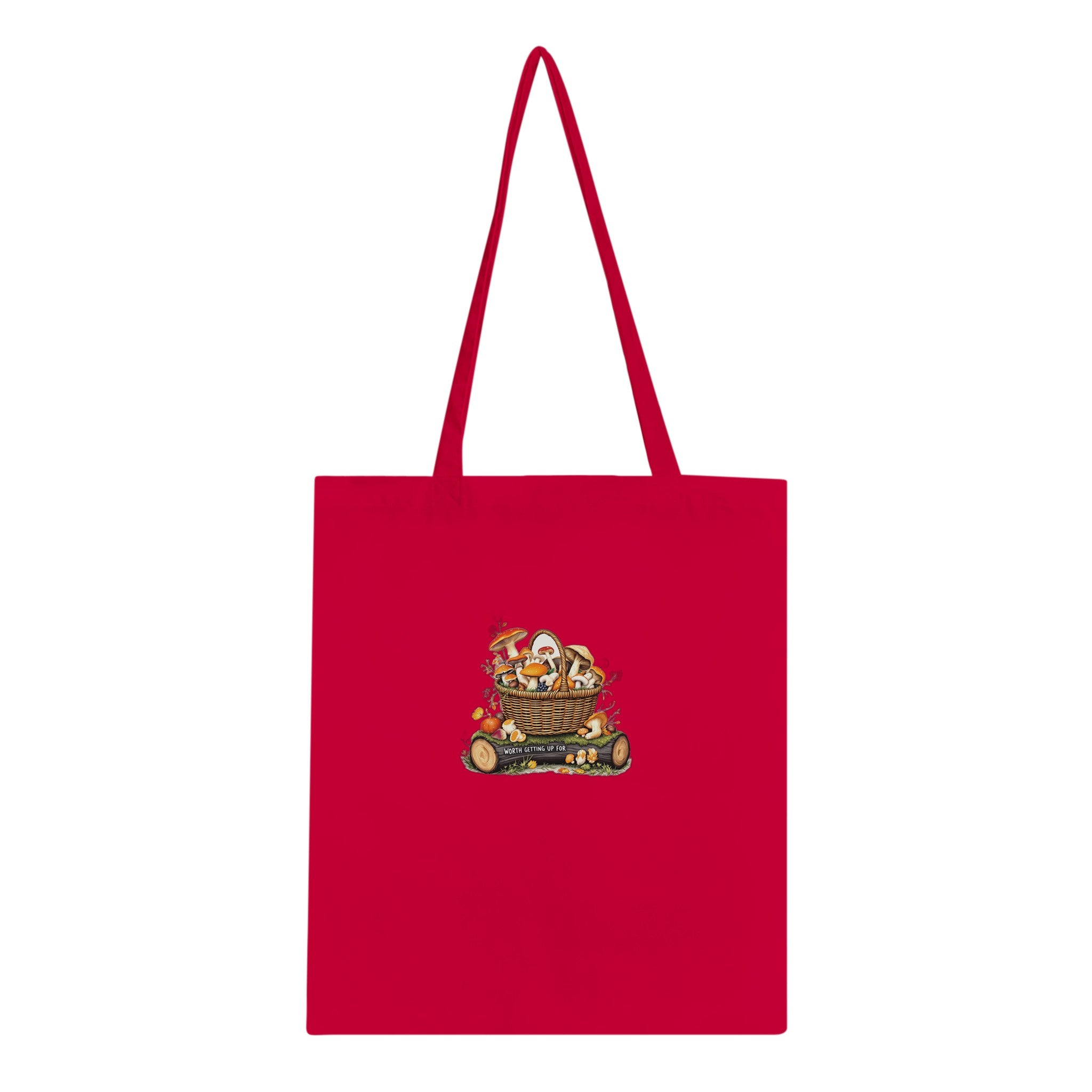 Foraged Mushroom Basket Cotton Shopper UK Tote Bag UK Gift Tote Bag — detail view | Wild Thread Co