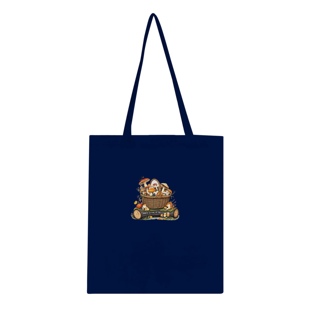 Foraged Mushroom Basket Cotton Shopper UK Tote Bag UK Gift Tote Bag — detail view | Wild Thread Co