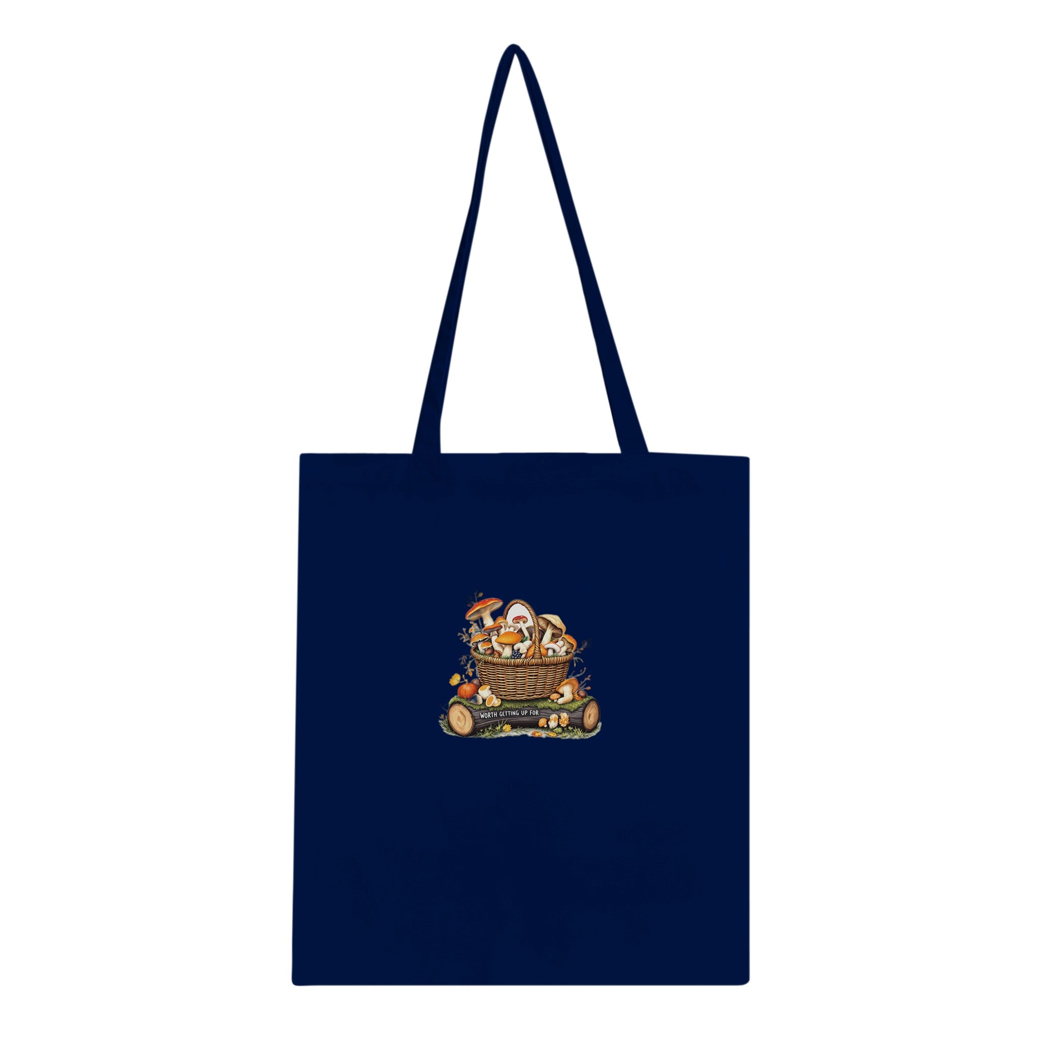Foraged Mushroom Basket Cotton Shopper UK Tote Bag UK Gift Tote Bag — detail view | Wild Thread Co
