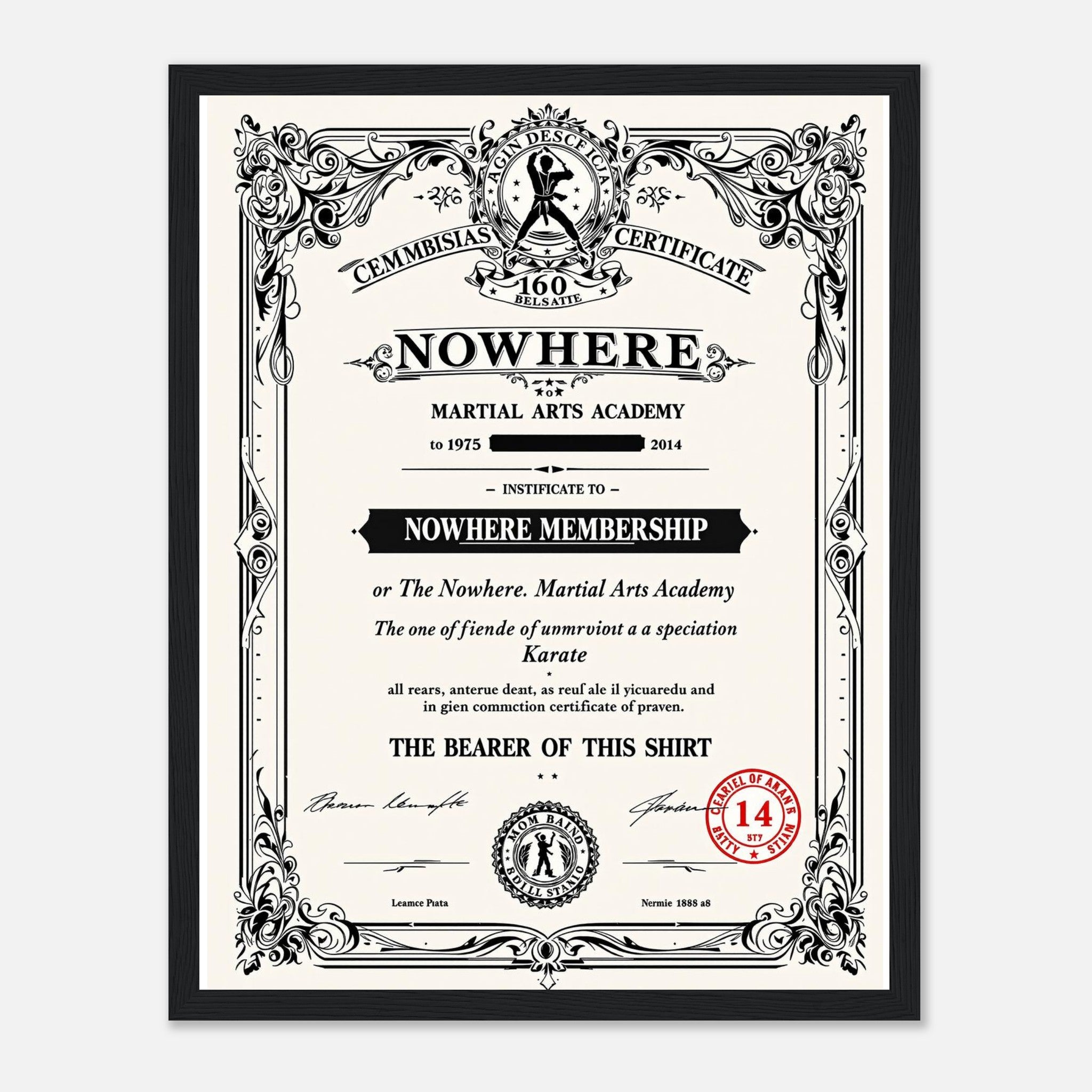 Retro Martial Arts Dojo Framed Print Wall Art Ready to Hang UK Framed Art Print — detail view | Wild Thread Co