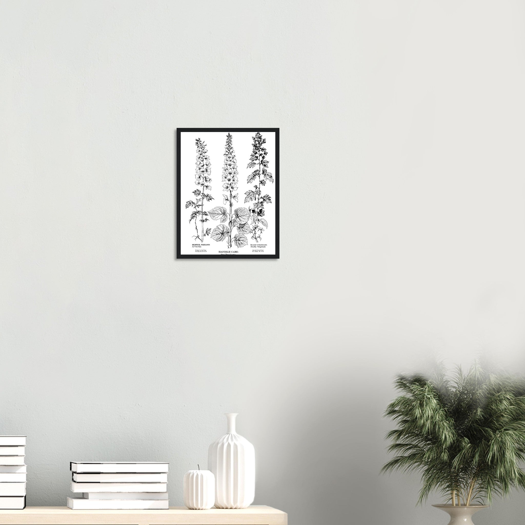 Victorian Botanical Poisonous Plants Wall Art Ready to Hang UK Framed Framed Art Print — detail view | Wild Thread Co