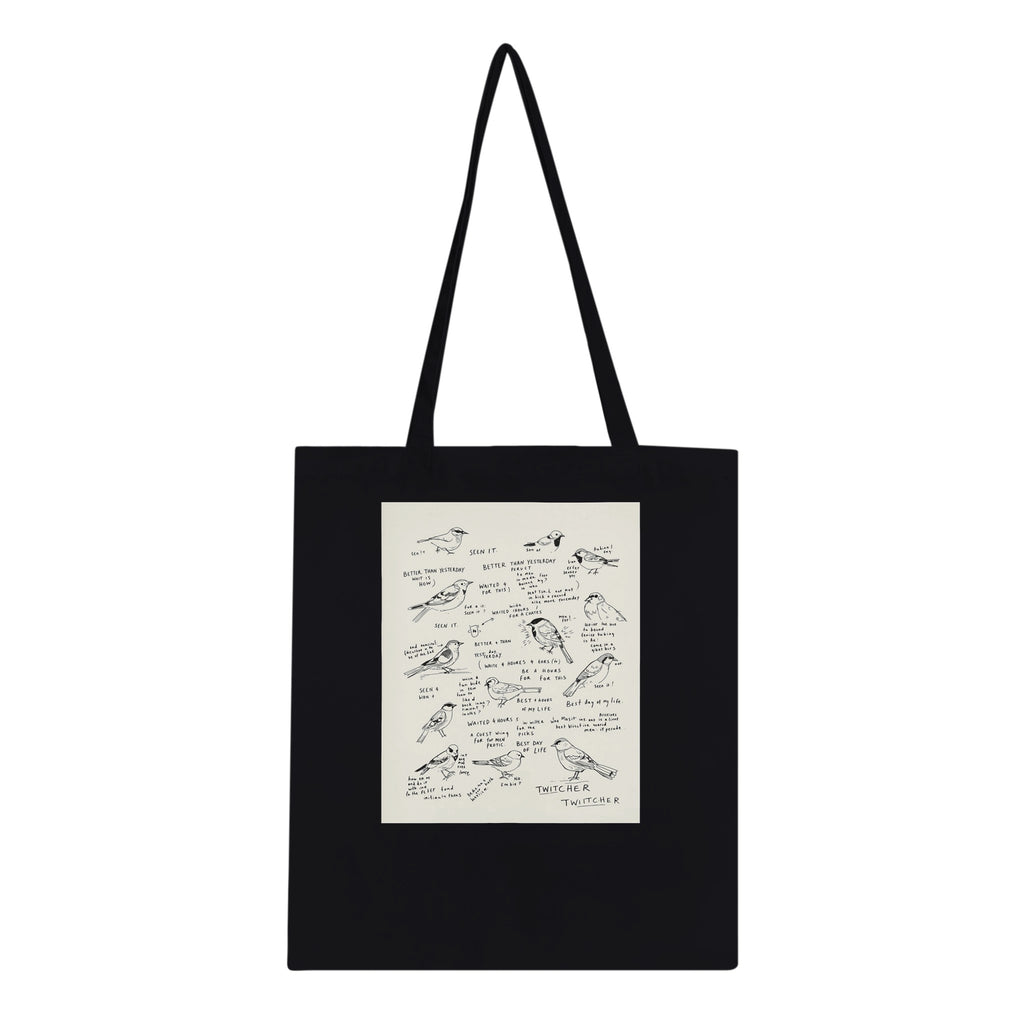Gorpcore Birdwatching Obsession Tote Bag Cotton Shopper UK Tote Bag — detail view | Wild Thread Co