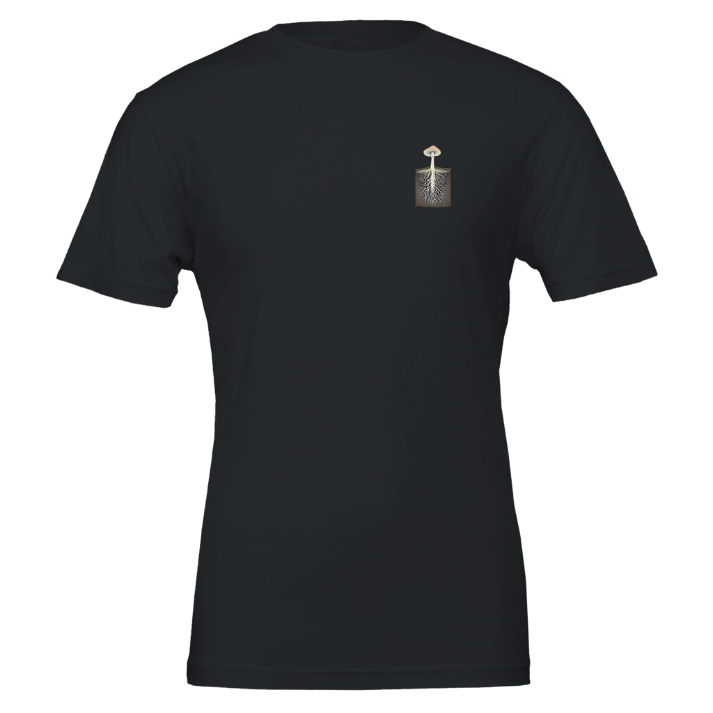 Mycelium Network Cross-section T-Shirt Unisex Cotton Tee UK T-Shirt — detail view | Wild Thread Co