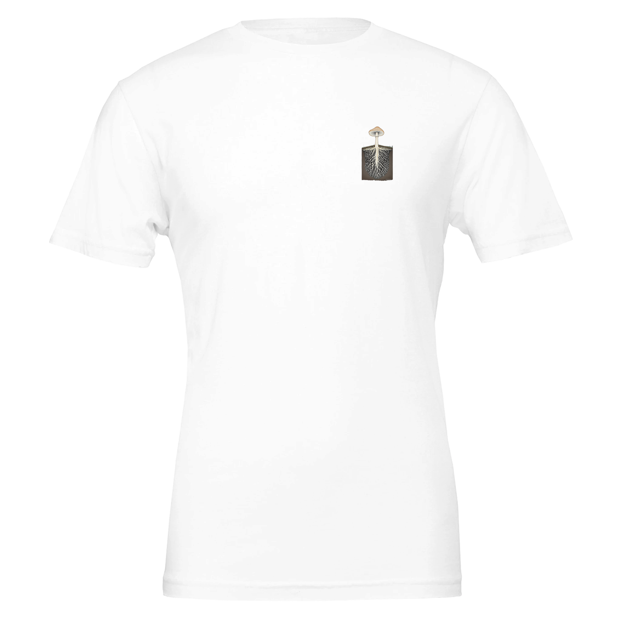Mycelium Network Cross-section T-Shirt Unisex Cotton Tee UK T-Shirt — detail view | Wild Thread Co