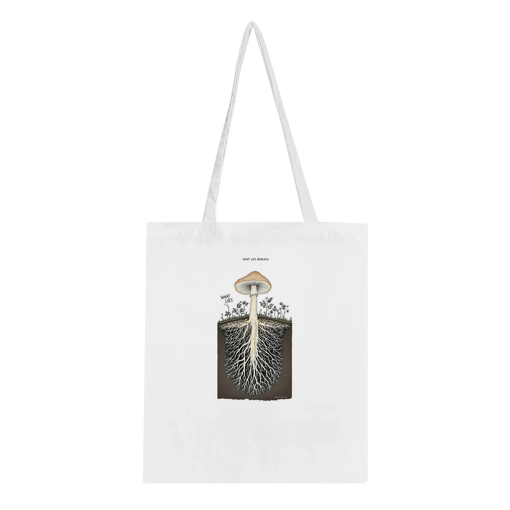 Mycelium Network Cross-section Cotton Shopper UK Tote Bag — detail view | Wild Thread Co