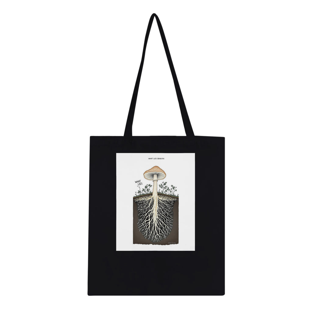 Mycelium Network Cross-section Cotton Shopper UK Tote Bag — detail view | Wild Thread Co