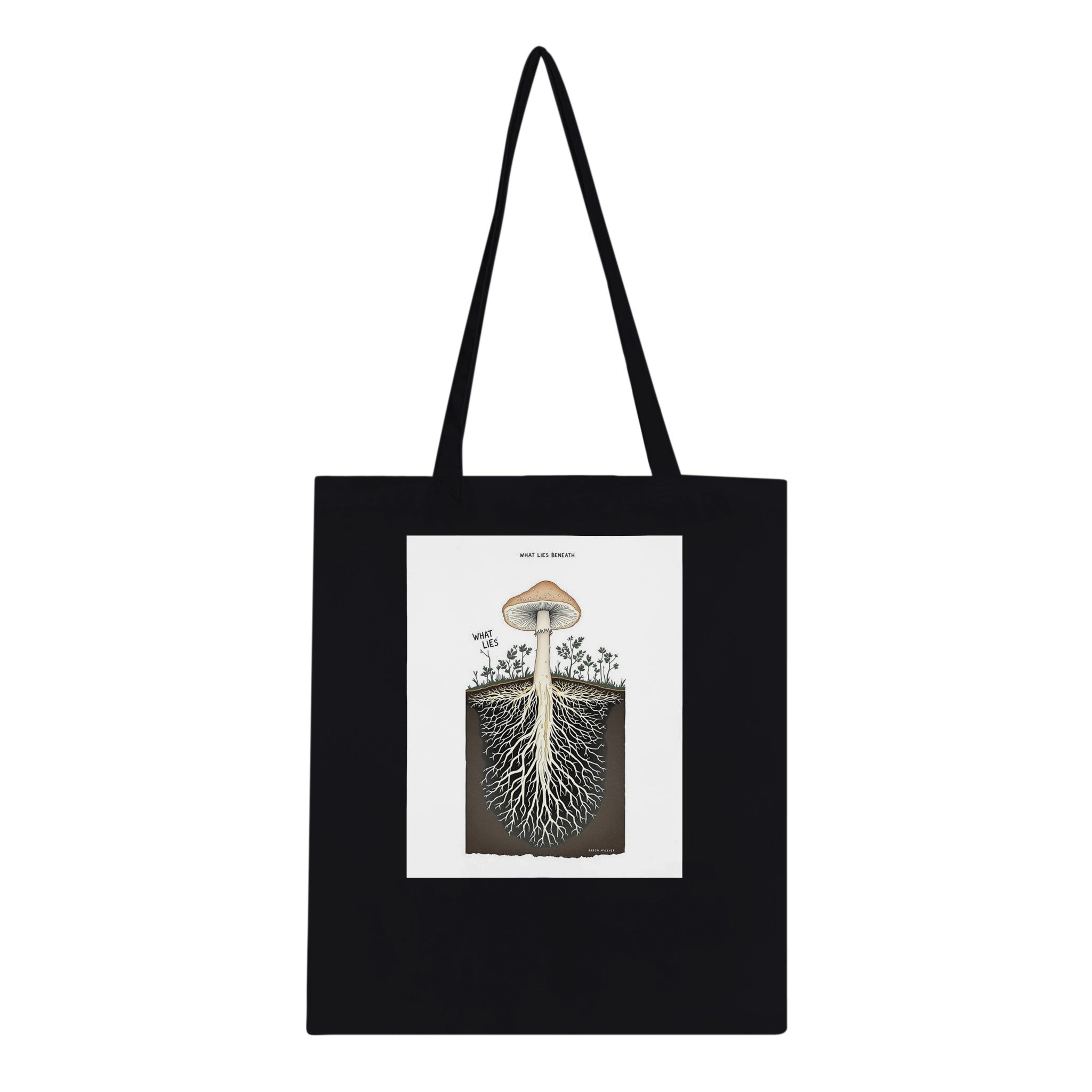 Mycelium Network Cross-section Cotton Shopper UK Tote Bag — detail view | Wild Thread Co