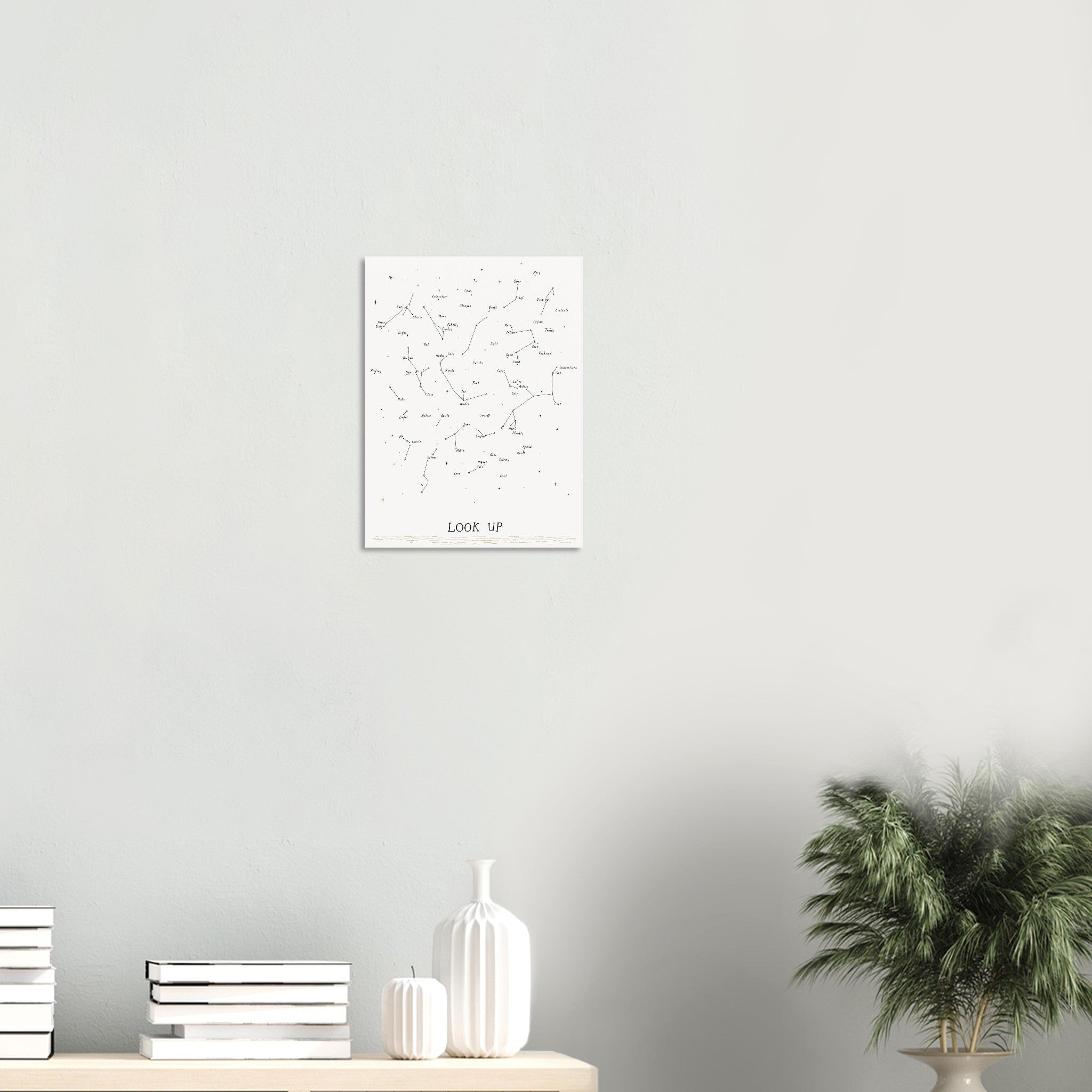 Winter Night Sky Star Chart Art Wall Art UK Art UK Gift Art Print Poster Wall Ar Art Print — detail view | Wild Thread Co