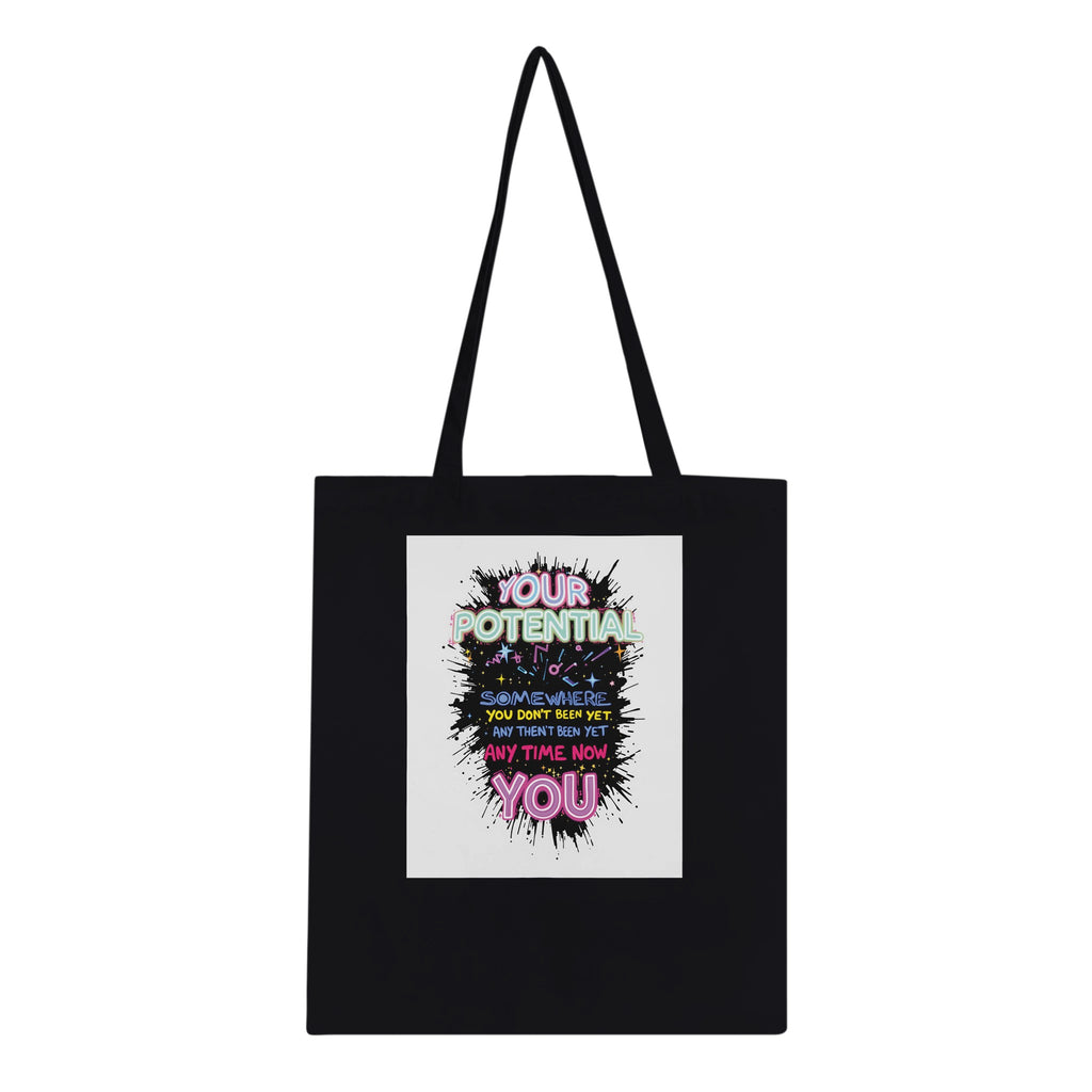 Y2k Rave Flyer Tote Bag Cotton Shopper UK Tote Bag — detail view | Wild Thread Co