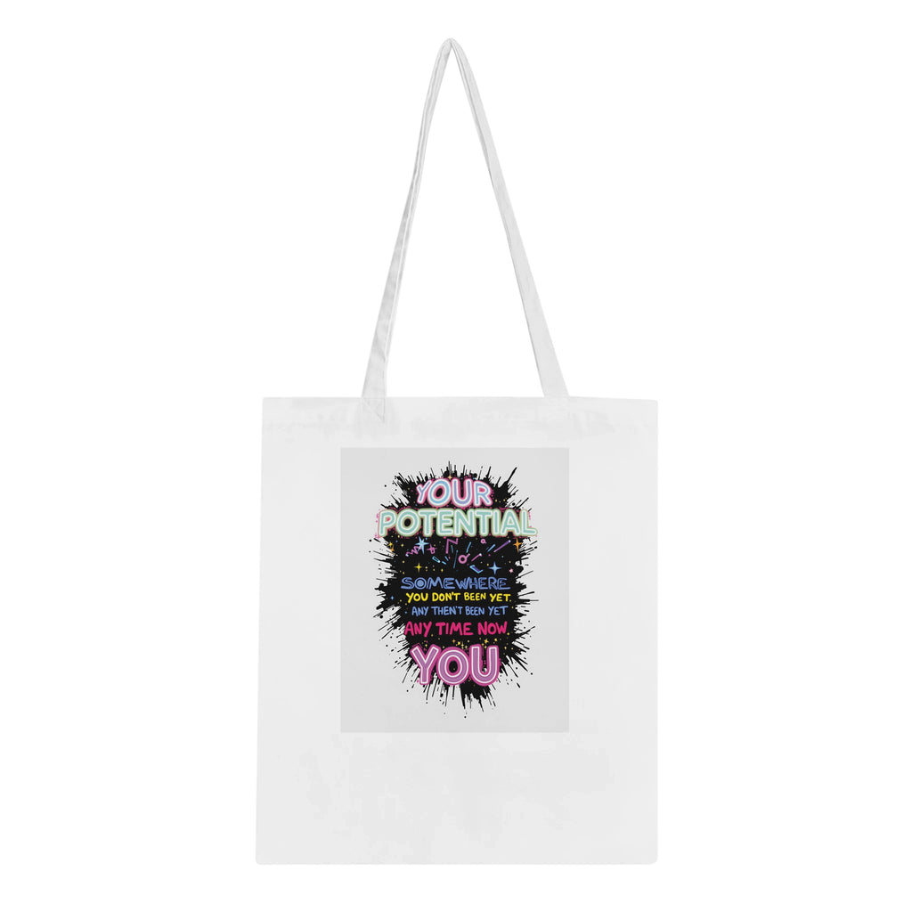 Y2k Rave Flyer Tote Bag Cotton Shopper UK Tote Bag — detail view | Wild Thread Co