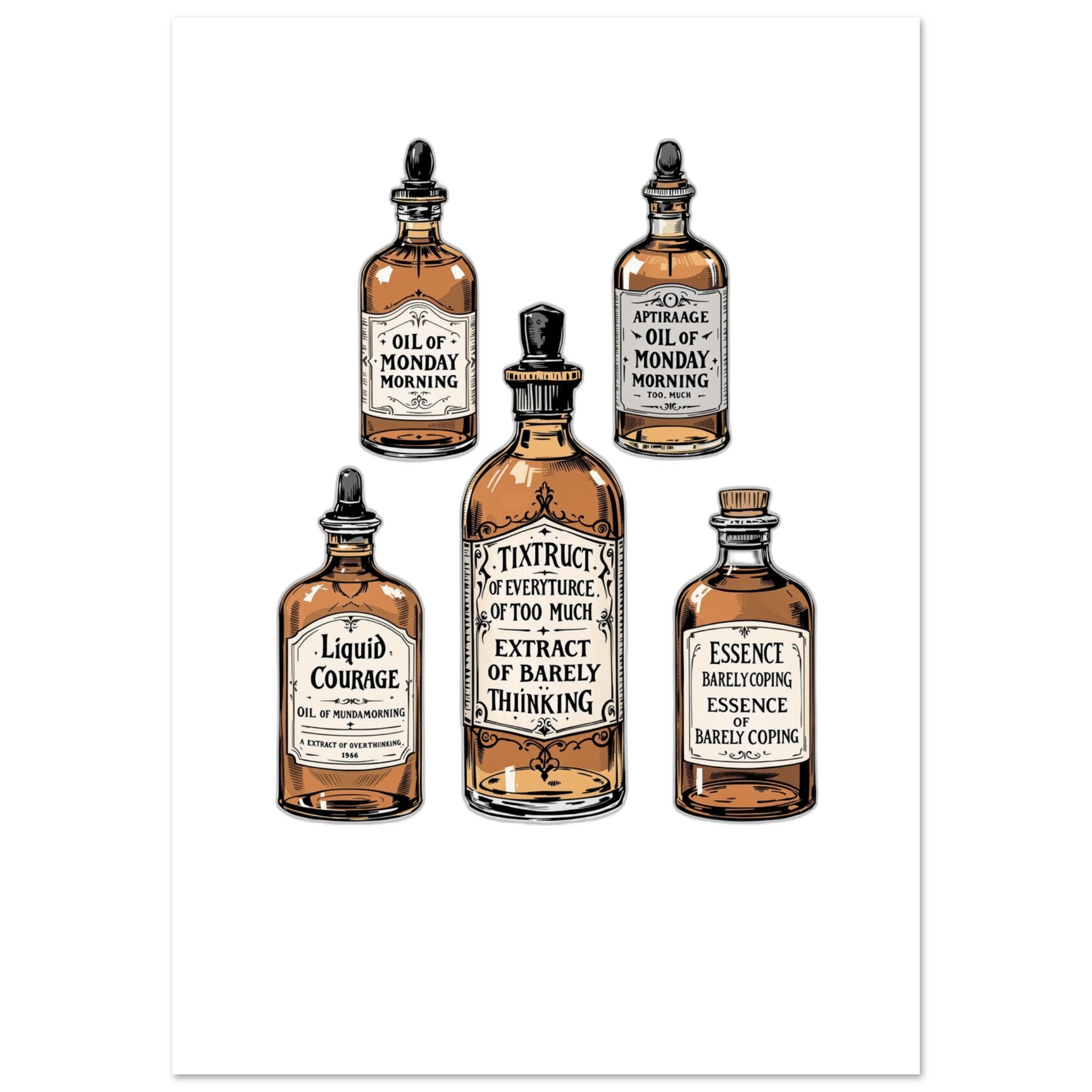 Apothecary Dark Humour A1 Art Wall Art UK Art UK Gift Art Print Art Print — detail view | Wild Thread Co