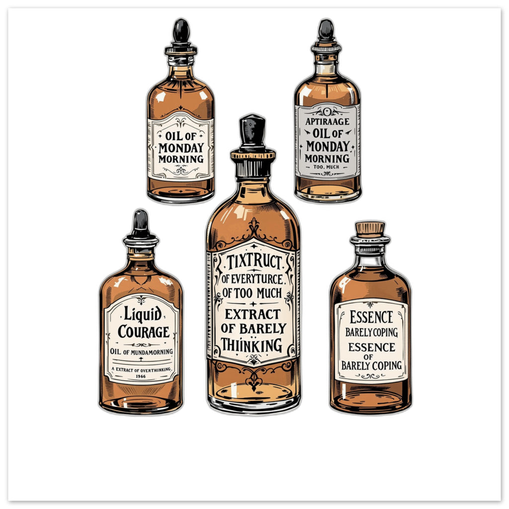 Apothecary Dark Humour A1 Art Wall Art UK Art UK Gift Art Print Art Print — detail view | Wild Thread Co