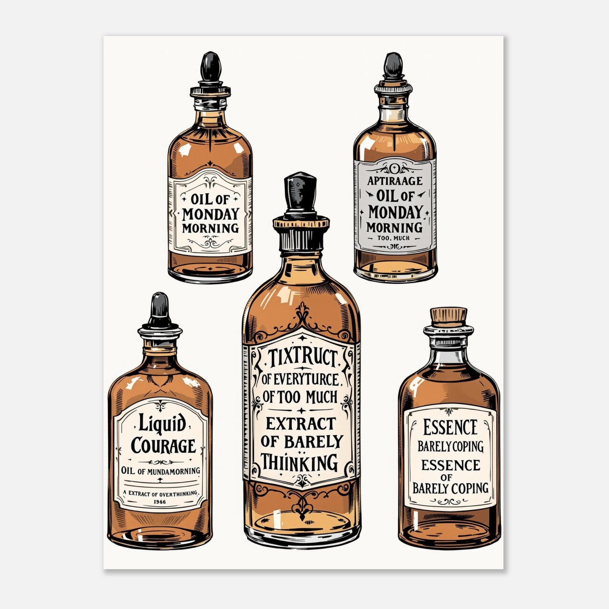 Apothecary Dark Humour A1 Art Wall Art UK Art UK Gift Art Print Art Print — detail view | Wild Thread Co