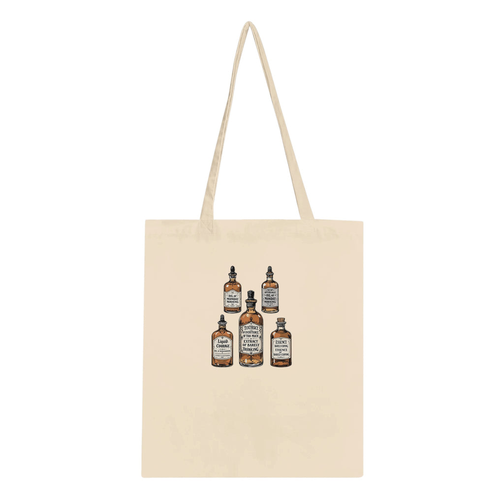 Apothecary Bottles Cotton Shopper UK Tote Bag — detail view | Wild Thread Co