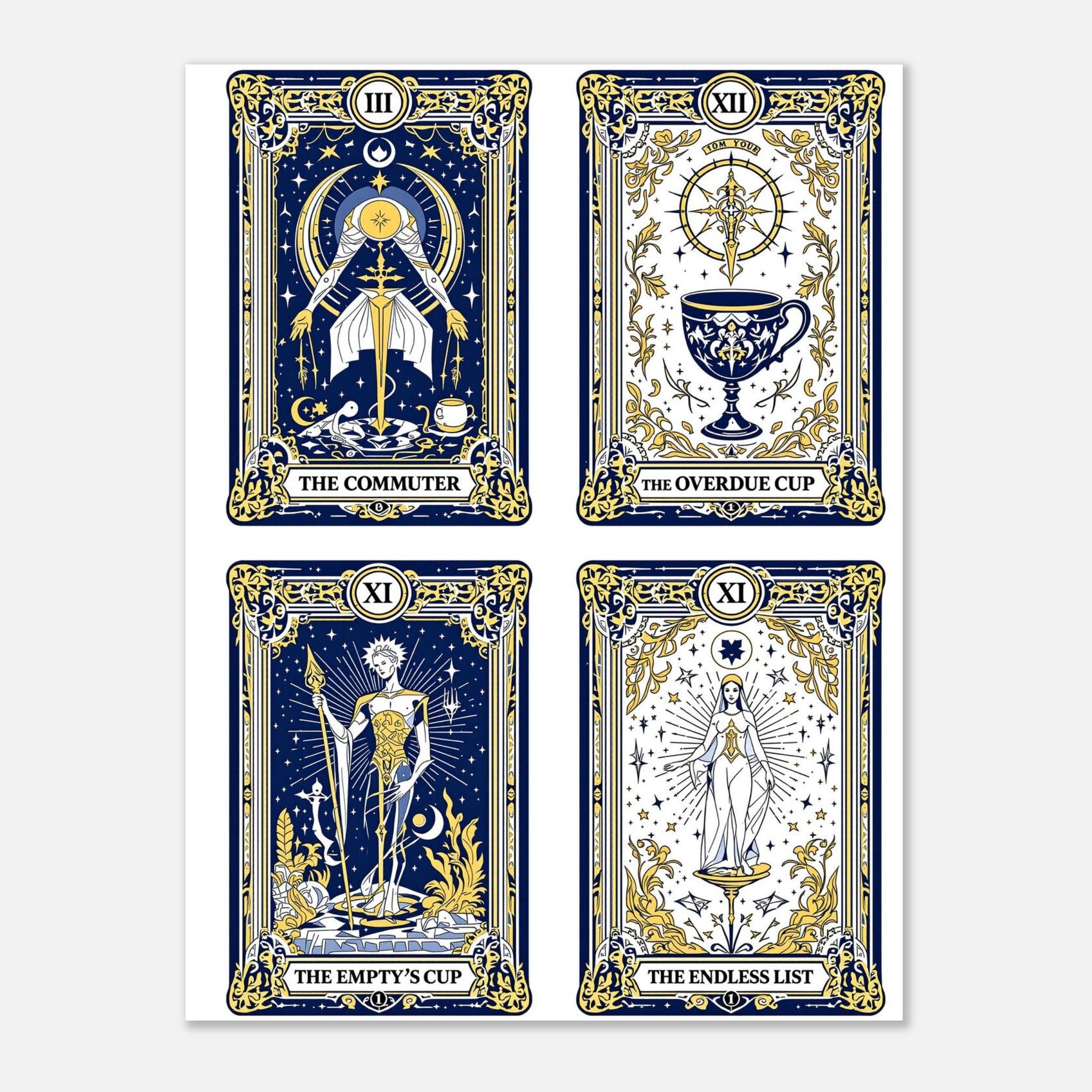 Modern Tarot Cards Art Wall Art UK Art Art Print Poster Wall Art UK UK Gift Art Print — detail view | Wild Thread Co