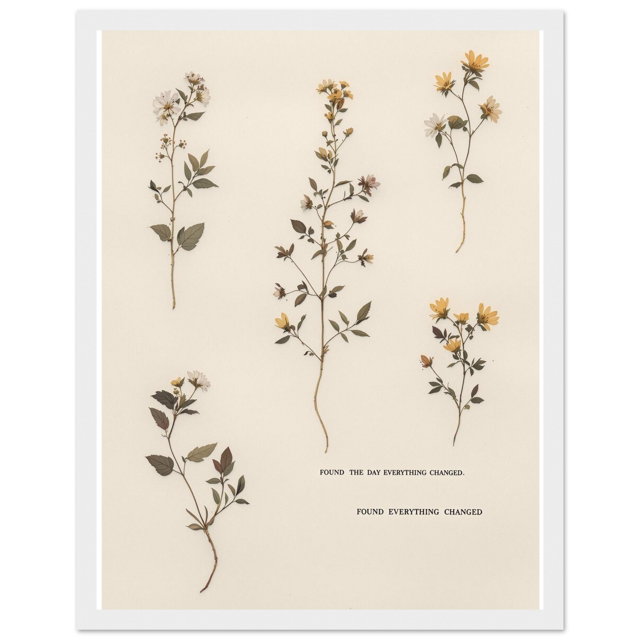 Victorian Pressed Wildflowers Wall Art Ready to Hang UK Gift Framed Framed Art Print — detail view | Wild Thread Co