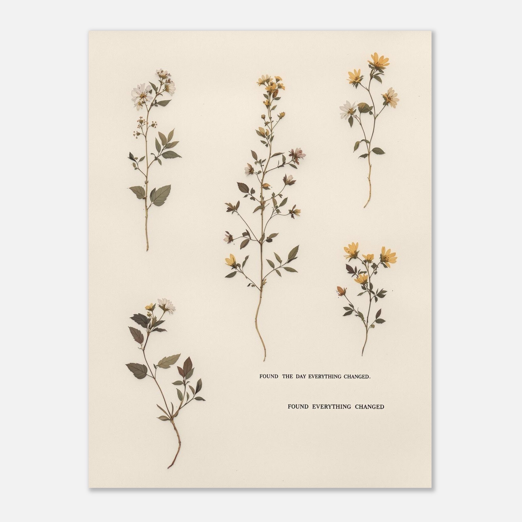 Victorian Pressed Wildflower Botanical Gift A1 UK Art Wall Art Art Print Poster Art Print — detail view | Wild Thread Co