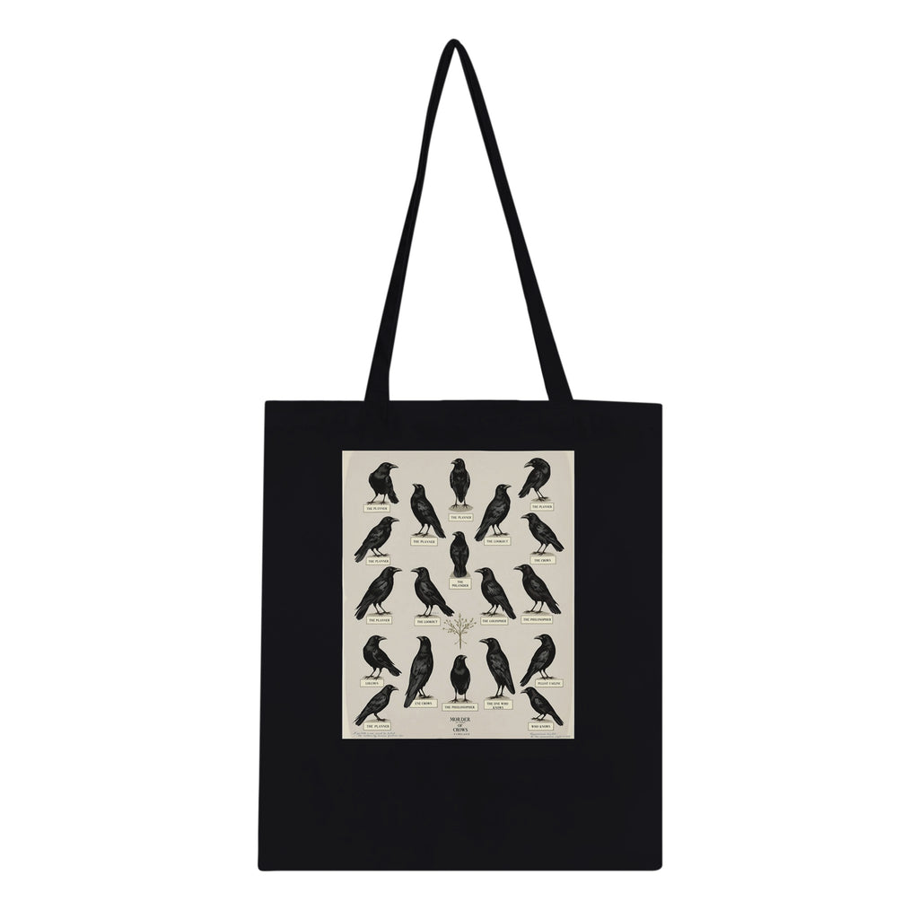 Murder Of Crows Natural History Plate Cotton Shopper UK Tote Bag — detail view | Wild Thread Co