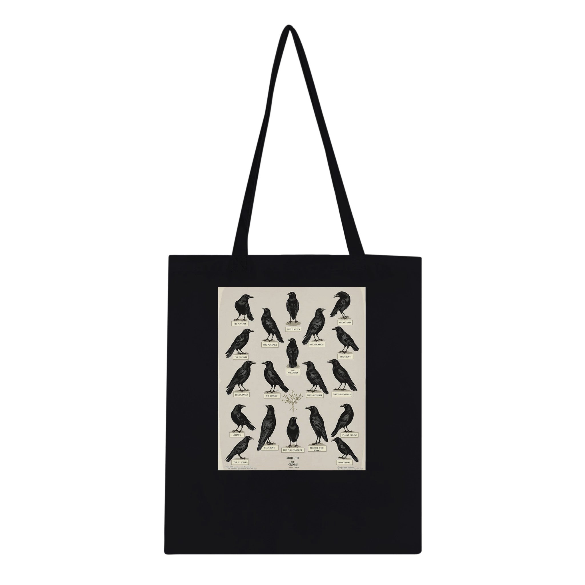 Murder Of Crows Natural History Plate Cotton Shopper UK Tote Bag — detail view | Wild Thread Co